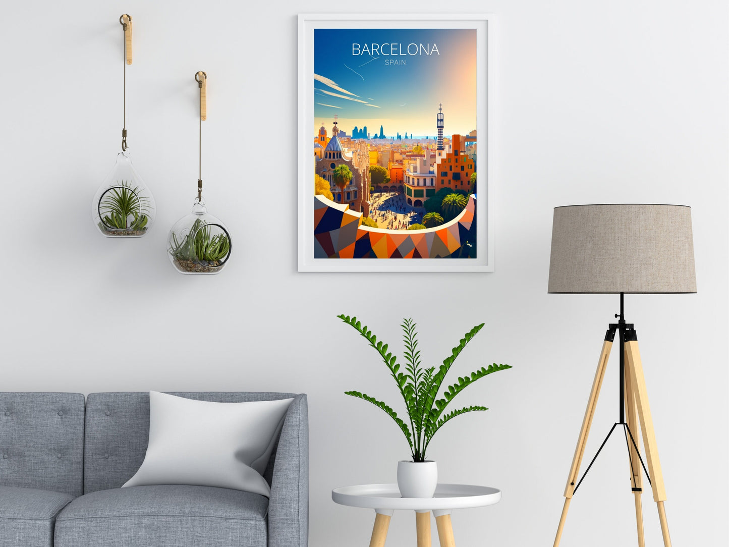 Barcelona Travel Print | Barcelona Illustration | Barcelona Wall Art | Spain Print | Barcelona Print| Barcelona Spain Painting | ID 042