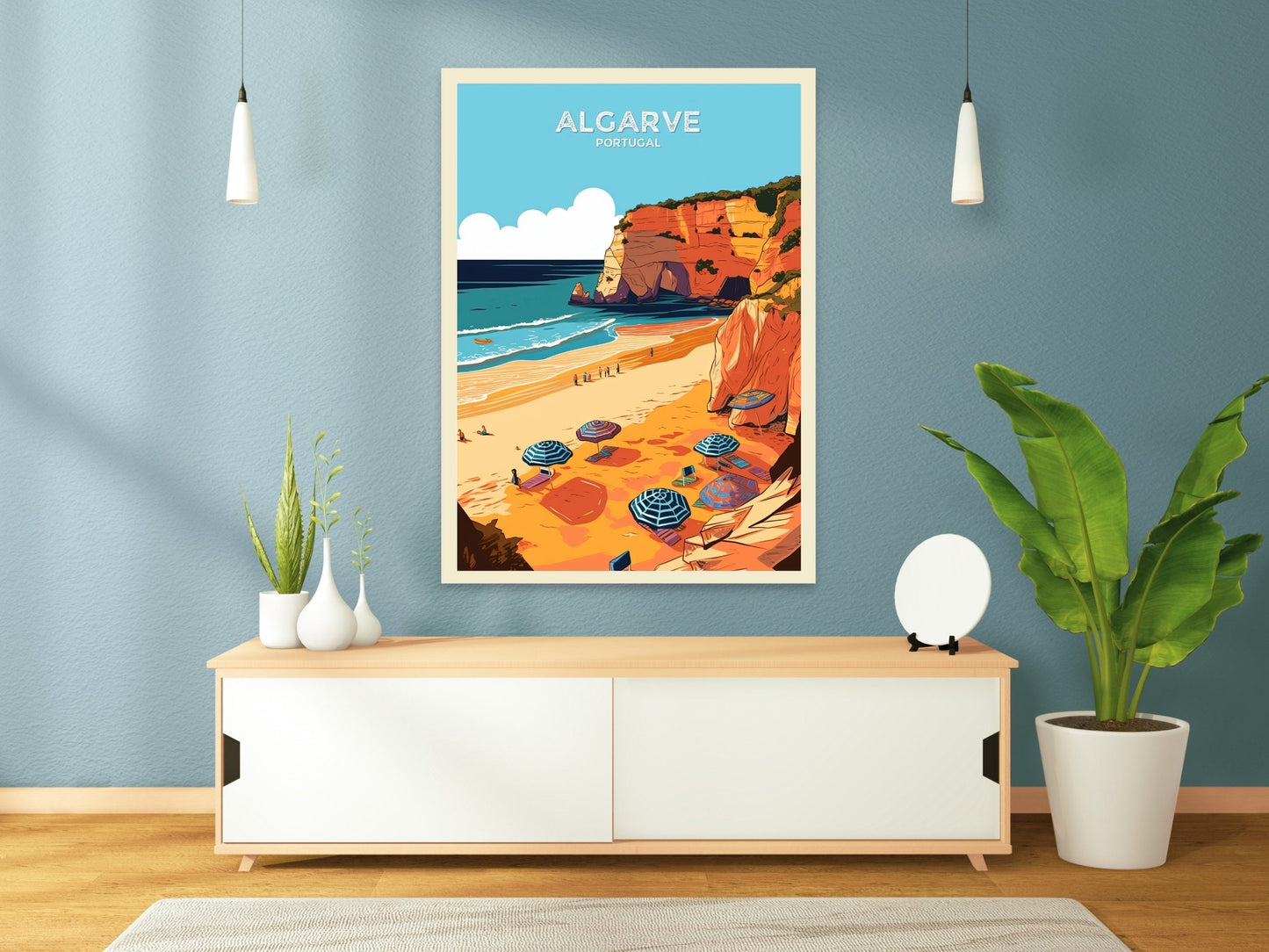 Algarve Travel Print | Algarve Portugal | Algarve Illustration | Algarve beach | Algarve Wall Art | Algarve poster | ID 049