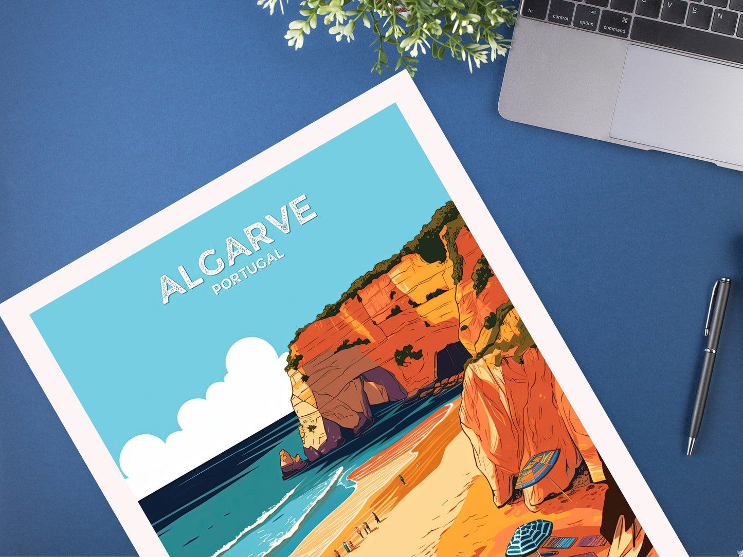 Algarve Travel Print | Algarve Portugal | Algarve Illustration | Algarve beach | Algarve Wall Art | Algarve poster | ID 049