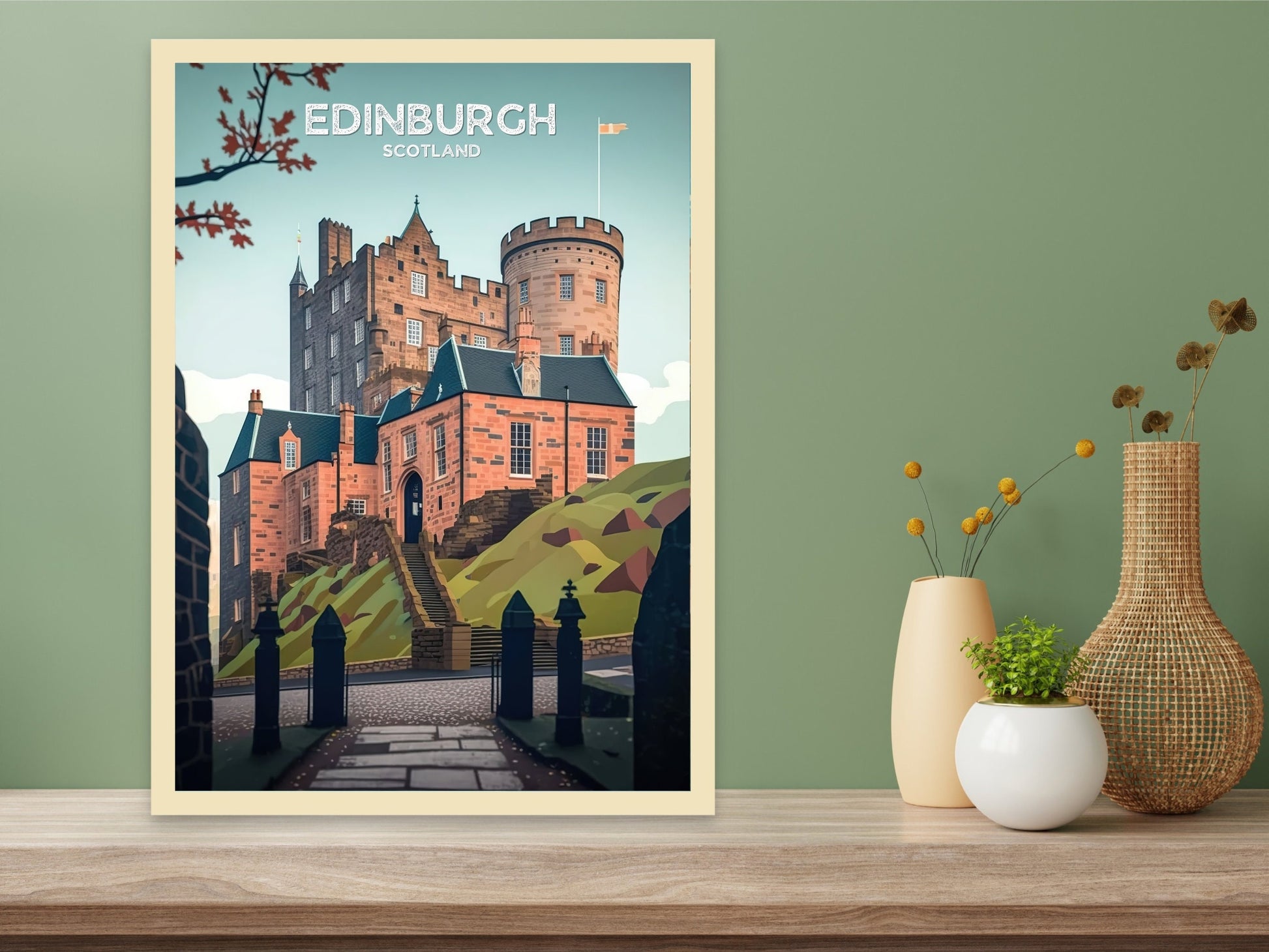 Edinburgh Travel Print | Edinburgh Illustration | Edinburgh Wall Art | Edinburgh Castle Print | Scotland Print | Scotland Poster | ID 041