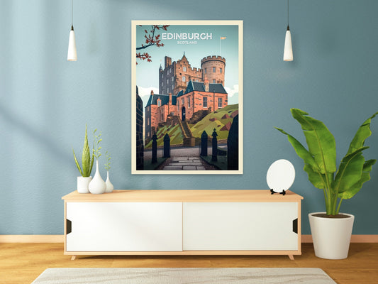 Edinburgh Travel Print | Edinburgh Illustration | Edinburgh Wall Art | Edinburgh Castle Print | Scotland Print | Scotland Poster | ID 041