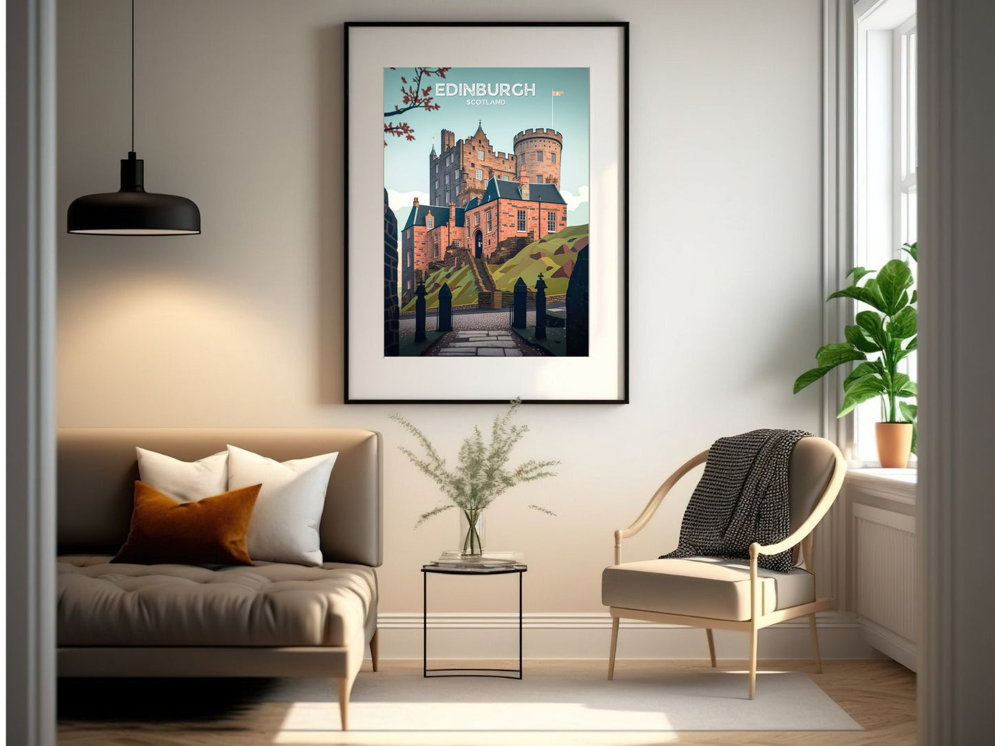 Edinburgh Travel Print | Edinburgh Illustration | Edinburgh Wall Art | Edinburgh Castle Print | Scotland Print | Scotland Poster | ID 041