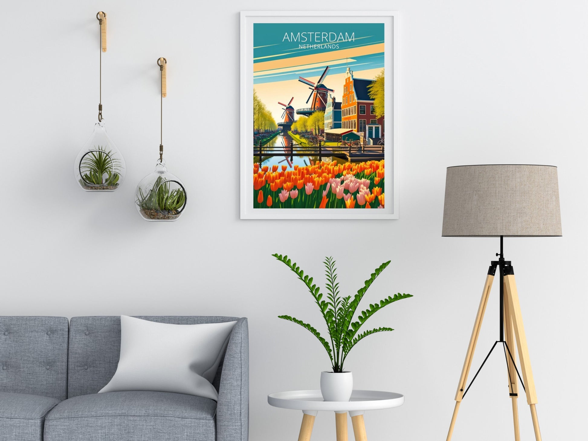 Amsterdam Travel Print | Amsterdam Illustration | Amsterdam Wall Art | Amsterdam Print | Housewarming Gift | Amsterdam Poster | ID 006