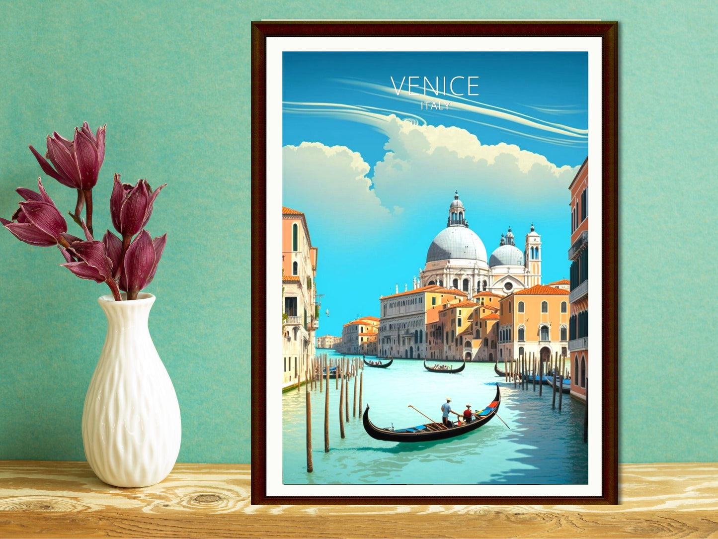 Venice Travel Print | Venice Illustration | Venice Wall Art | Venice Poster | Italy Poster | Venice Home Decor | Venice Home Decor | ID 011