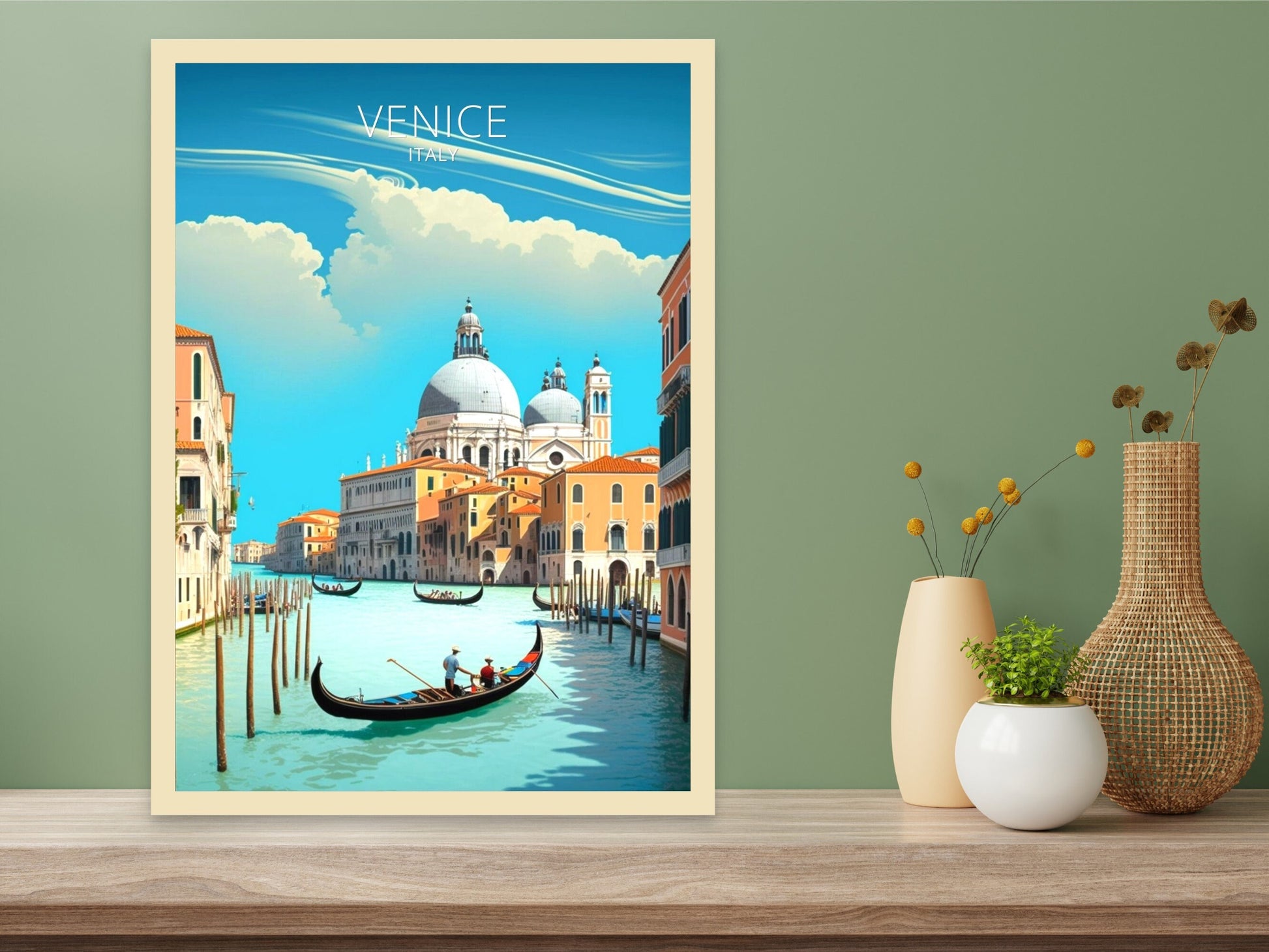 Venice Travel Print | Venice Illustration | Venice Wall Art | Venice Poster | Italy Poster | Venice Home Decor | Venice Home Decor | ID 011