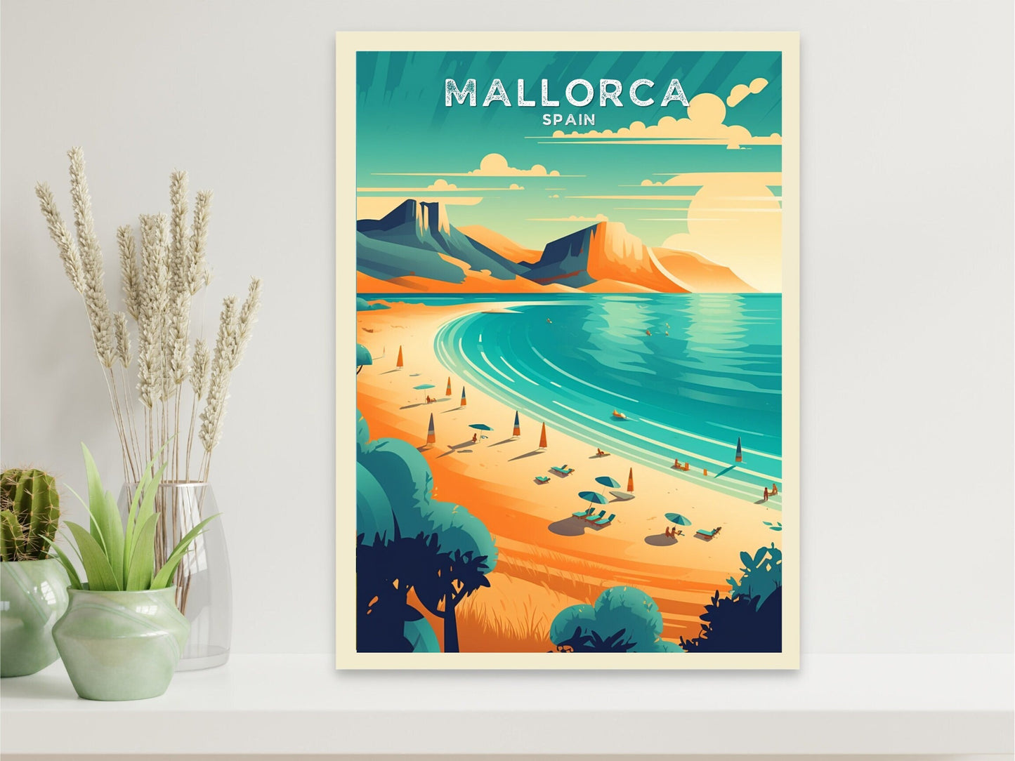 Mallorca Travel Print | Mallorca Illustration | Mallorca Wall Art | Mallorca Print | Spain Print | Spain Home Decor | Spain Poster | ID 035