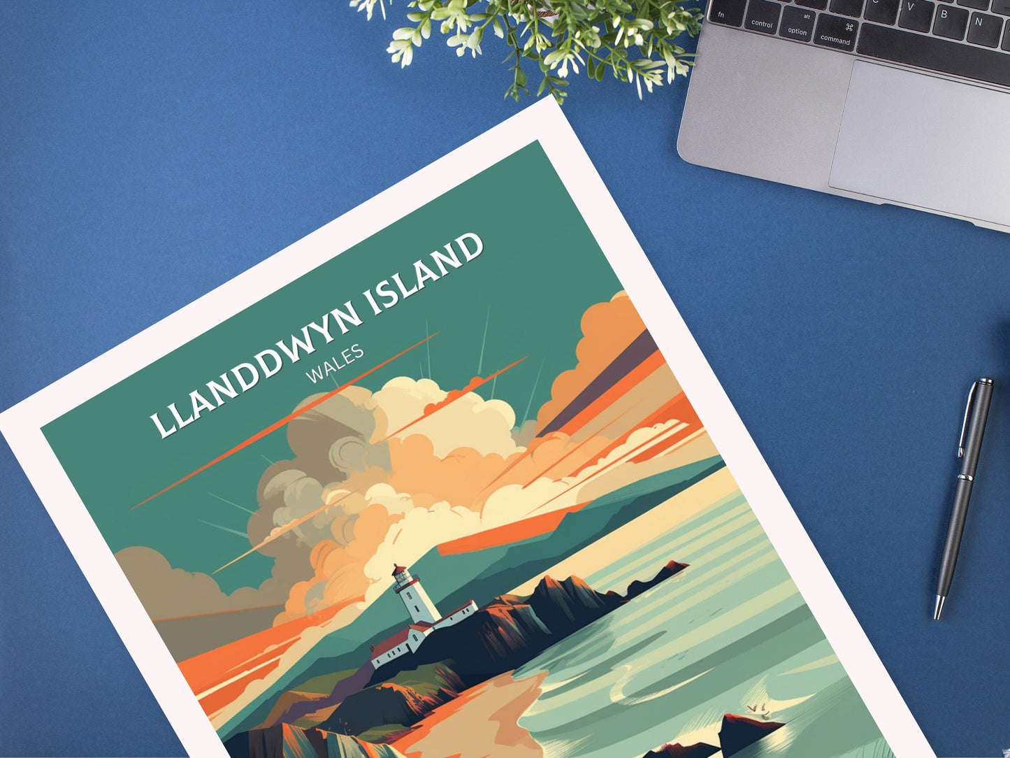 Llanddwyn Island Travel Print | Llanddwyn Island Illustration | Llanddwyn Wall Art | Llanddwyn Print | Wales Print | Wales Poster | ID 034