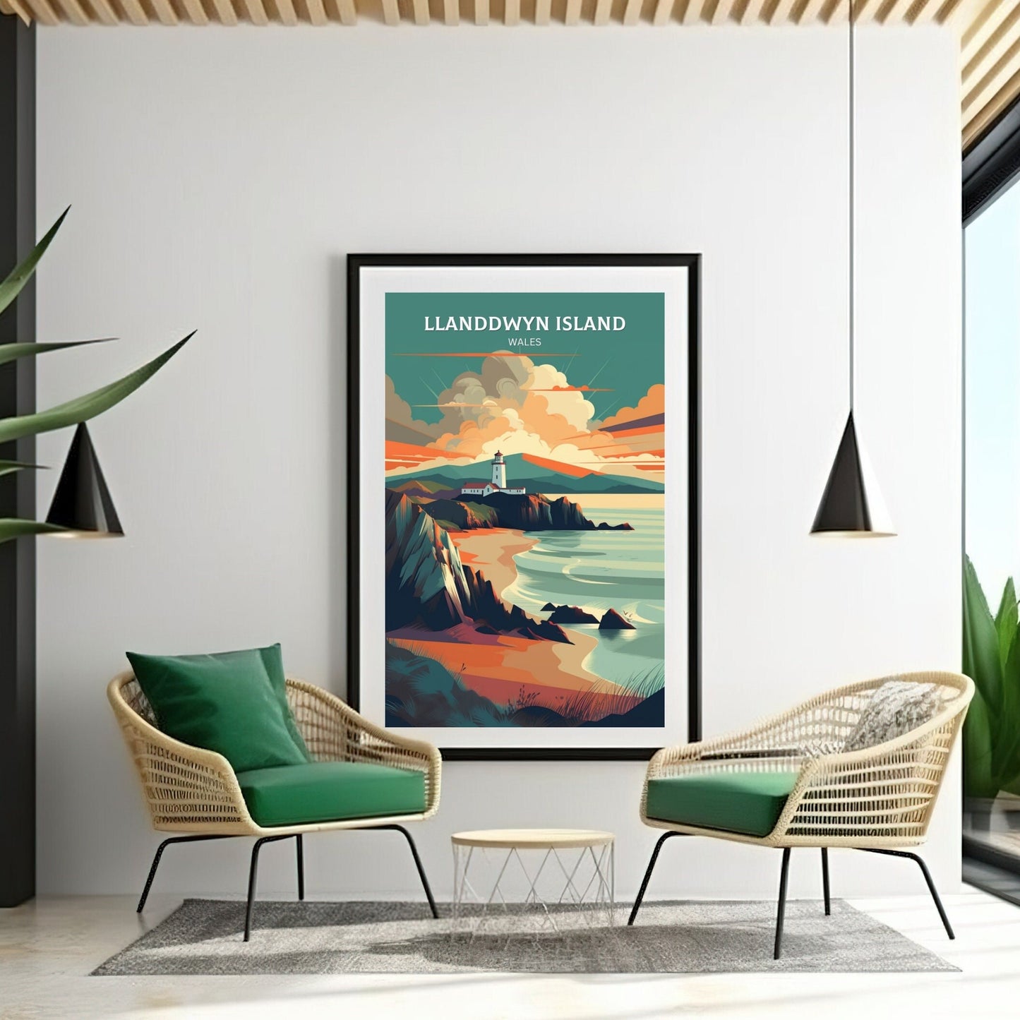 Llanddwyn Island Travel Print | Llanddwyn Island Illustration | Llanddwyn Wall Art | Llanddwyn Print | Wales Print | Wales Poster | ID 034