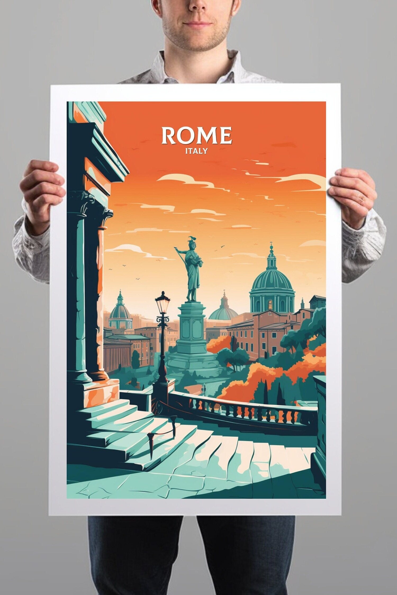 Rome Travel Print | Rome Illustration | Rome Wall Art | Italy Print | Rome Print | Rome Italy Home Decor | Italy Decoration | ID 054