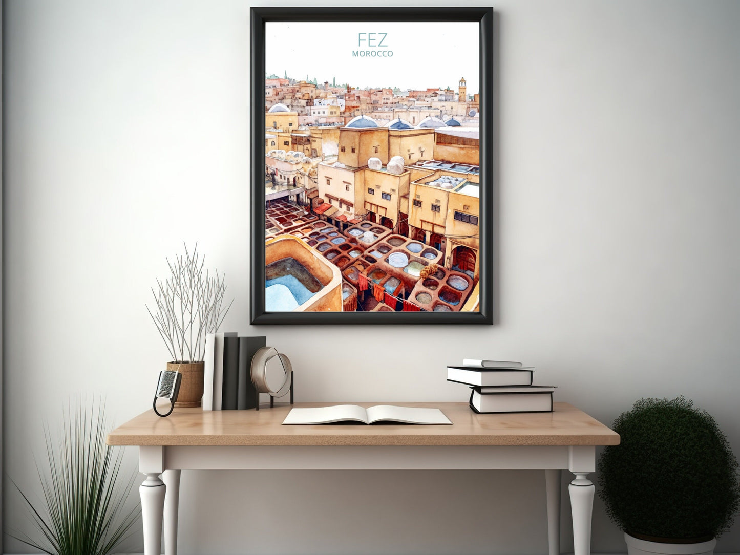 Fez Travel Print | Fez Illustration | Fez Wall Art | Fez Print | Morocco Print | Morocco Home Décor | Fez Poster | Travel gift | ID 013