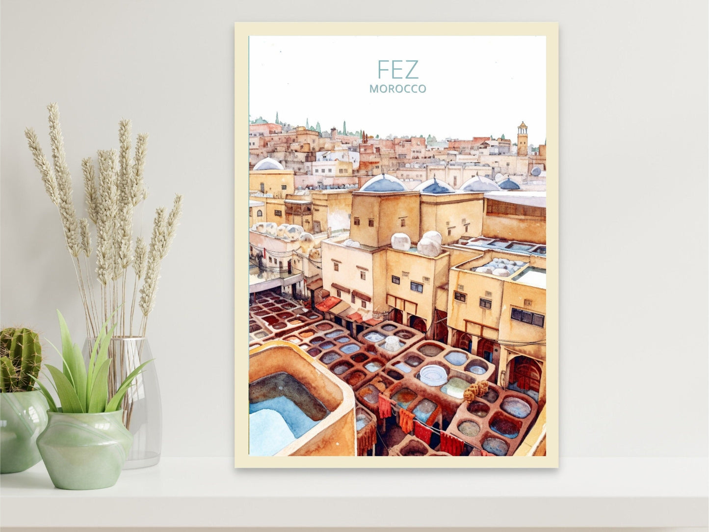 Fez Travel Print | Fez Illustration | Fez Wall Art | Fez Print | Morocco Print | Morocco Home Décor | Fez Poster | Travel gift | ID 013