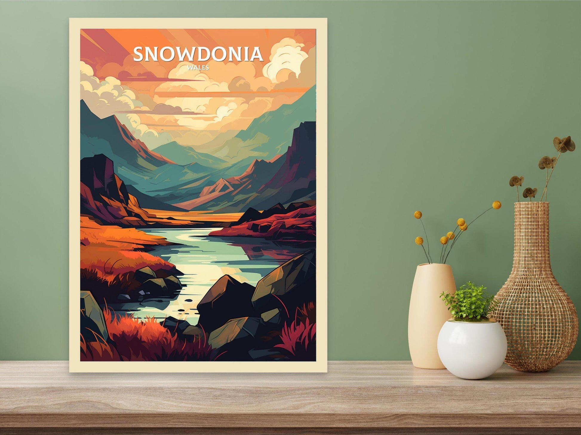 Snowdonia Travel Print | Snowdonia Illustration | SnowdoniaWall Art | walles Print | Snowdonia Home Decor | Snowdonia Poster | ID 057