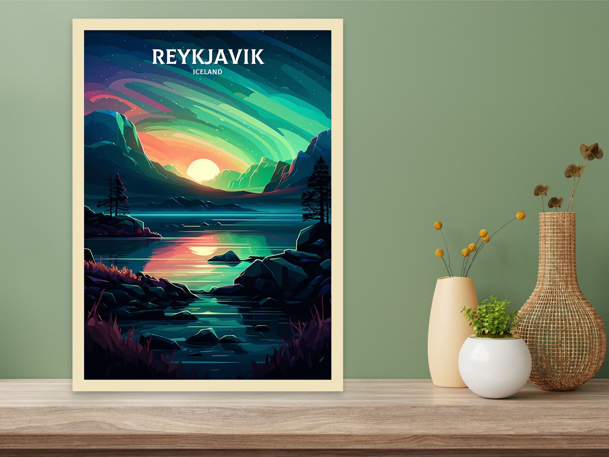 Reykjavik Travel Print | Reykjavik Illustration | Reykjavik Wall Art | Iceland Print | Reykjavik Home Decor | Reykjavik Poster | ID 058