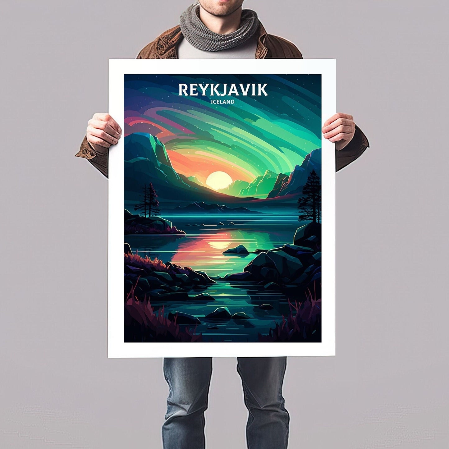 Reykjavik Travel Print | Reykjavik Illustration | Reykjavik Wall Art | Iceland Print | Reykjavik Home Decor | Reykjavik Poster | ID 058