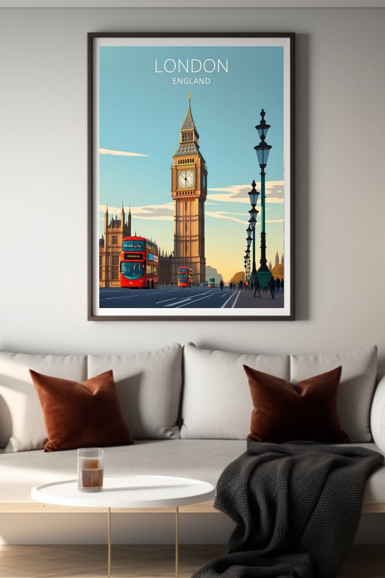 London Travel Print | London Illustration | London Wall Art | London Big Ben | London Print | London Home Decor | London Poster | ID 005