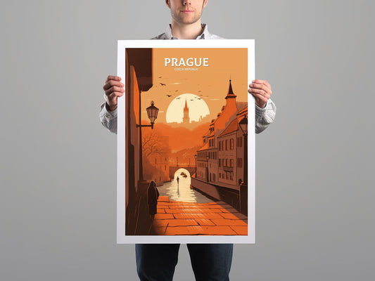 Prague Travel Print | Prague Illustration | Prague Wall Art | Chech Republic Print | Prague Home Decor | Prague Poster | ID 061