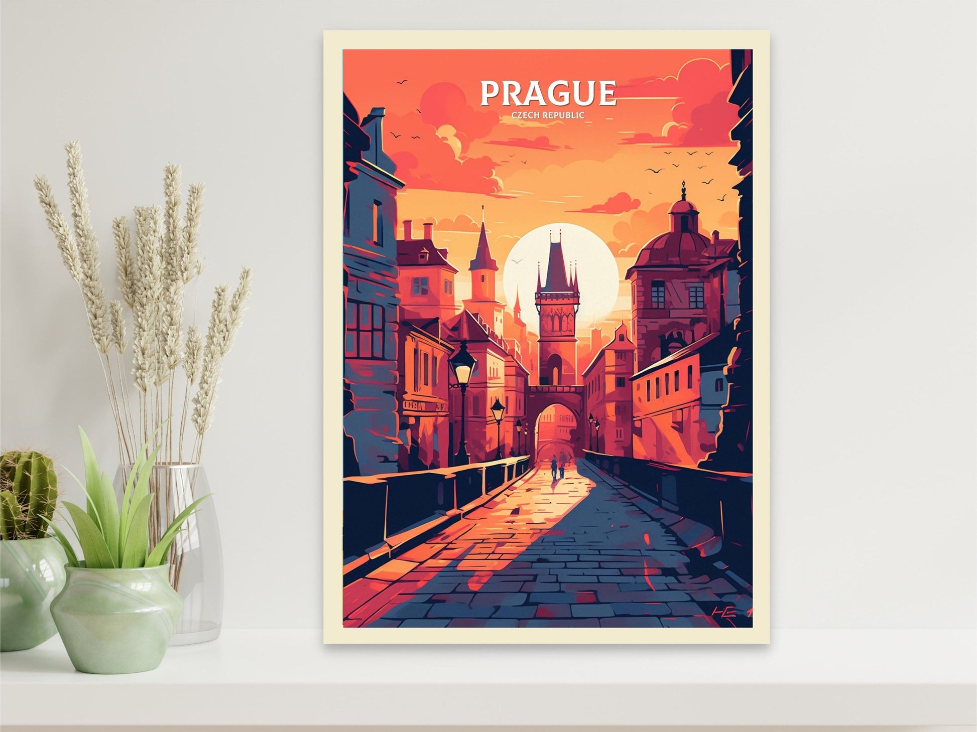 Prague Travel Print | Prague Illustration | Prague Wall Art | Chech Republic Print | Prague Home Decor | Prague Poster | ID 062