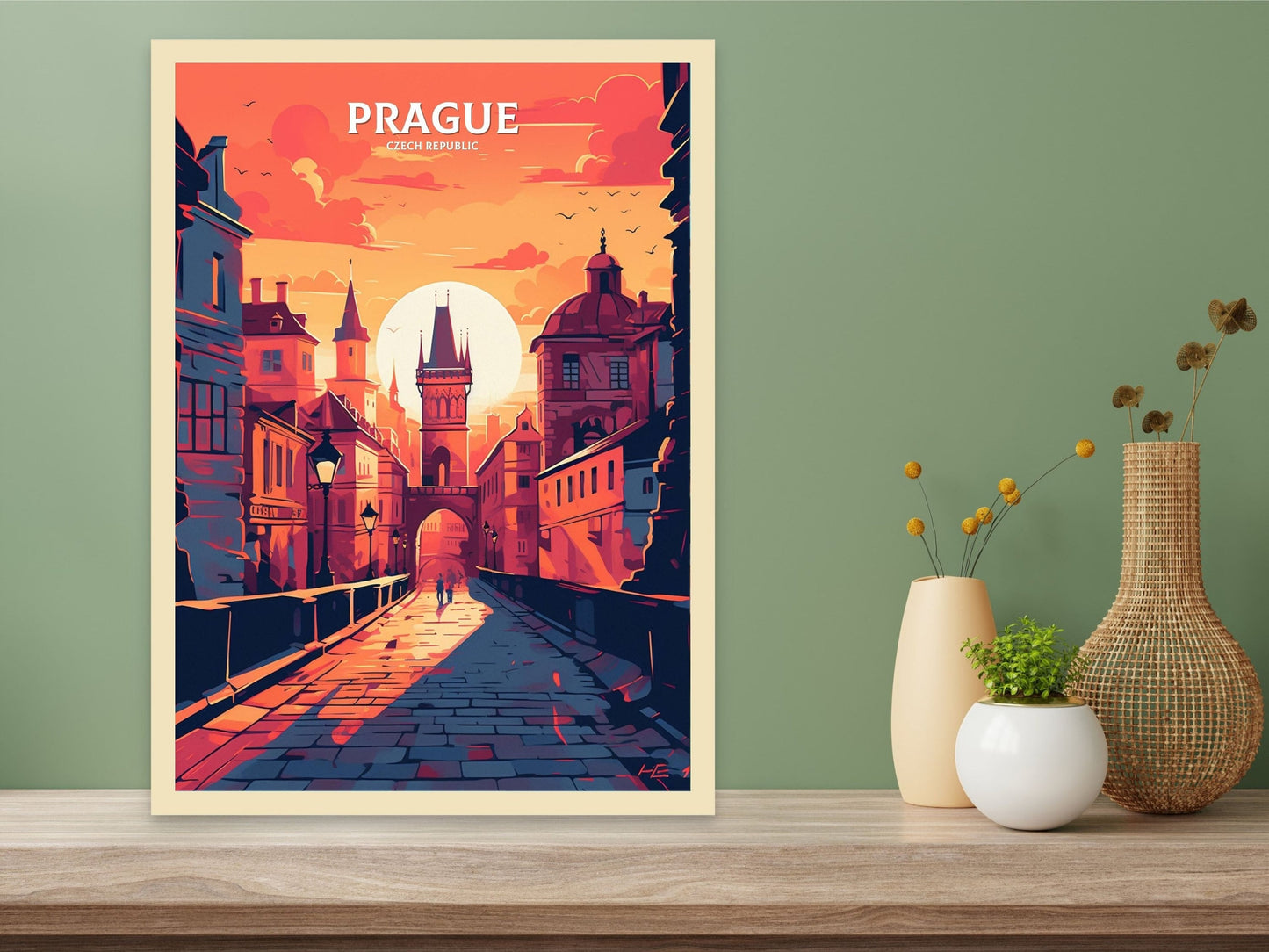 Prague Travel Print | Prague Illustration | Prague Wall Art | Chech Republic Print | Prague Home Decor | Prague Poster | ID 062