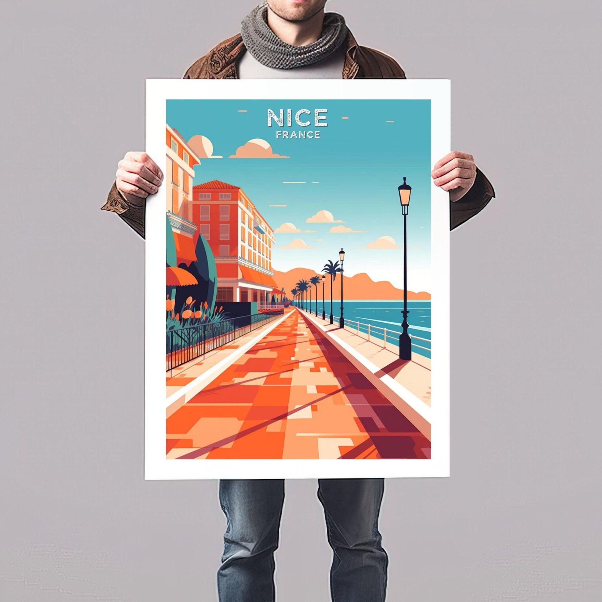 Nice Travel Print | Nice Illustration | Nice Wall Art | France Print | Nice Home Decor | Nice Poster | ID 063