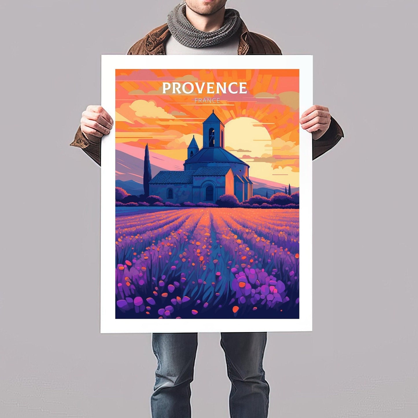 Provence Travel Print | Provence Illustration | Provence Wall Art | France Print | Provence Print| Provence France Print Painting | ID 045