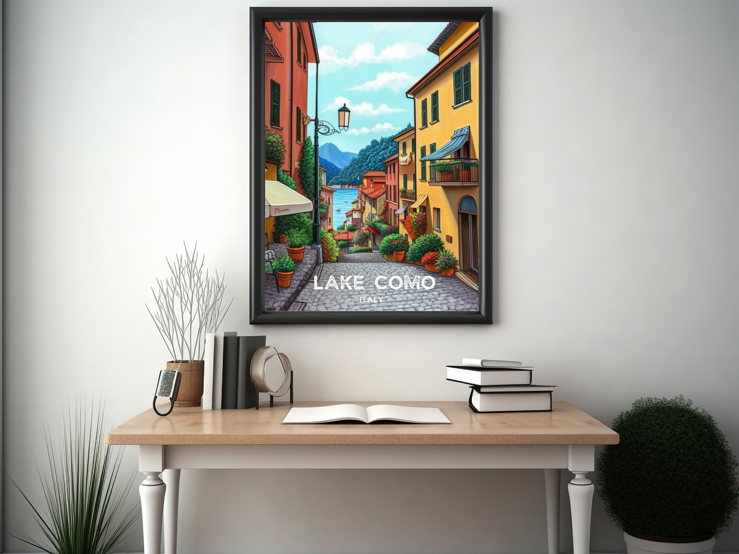 Lake Como Italy Travel Print | Lake Como Illustration | Lake Como Wall Art | Italy Print | Lake Como Print| Lake Como Painting | ID 022