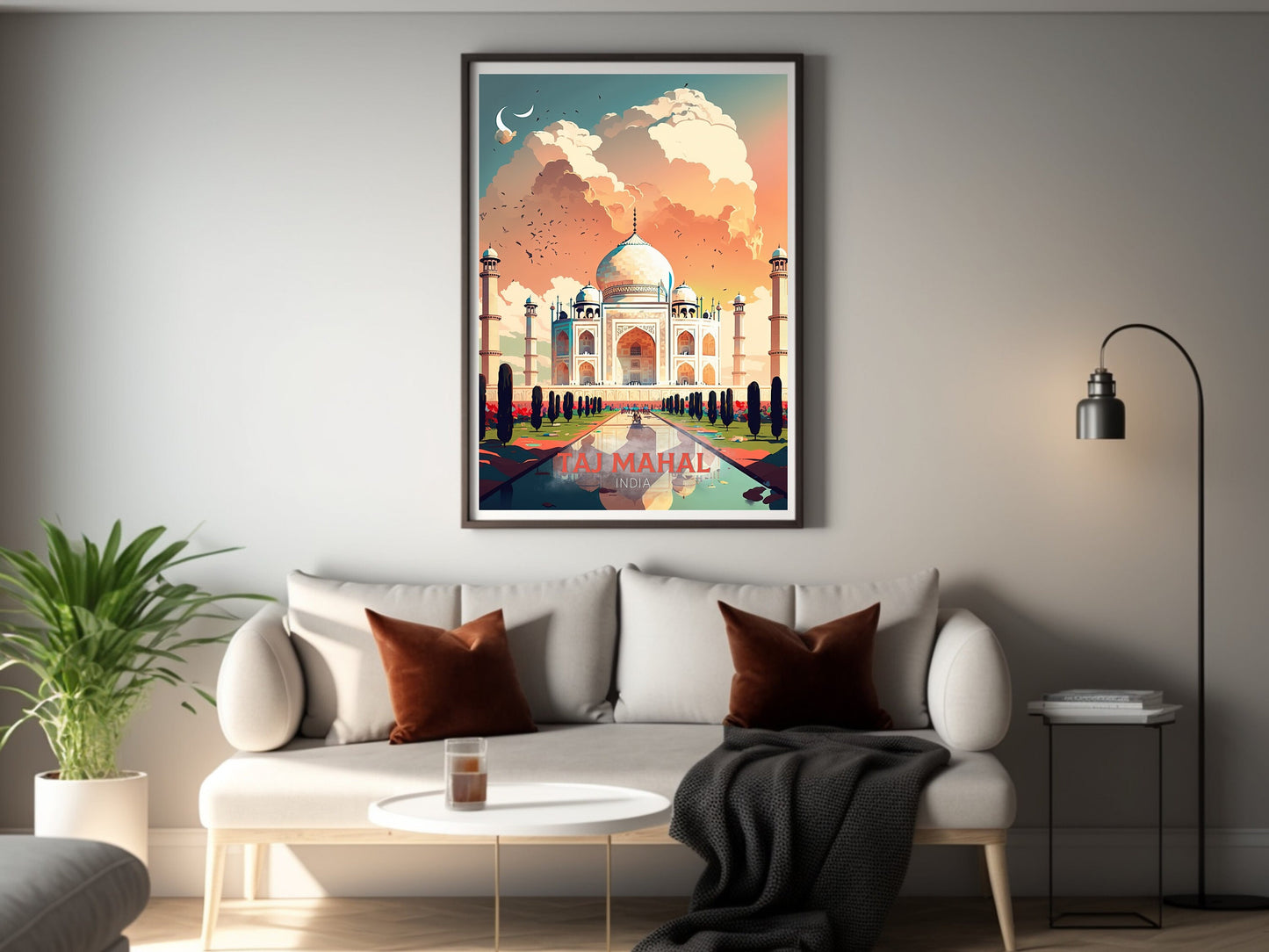 Taj Mahal Travel Print | Taj Mahal Illustration | Taj Mahal Wall Art | India Print | Taj Mahal Print| Taj Mahal India Painting | ID 018