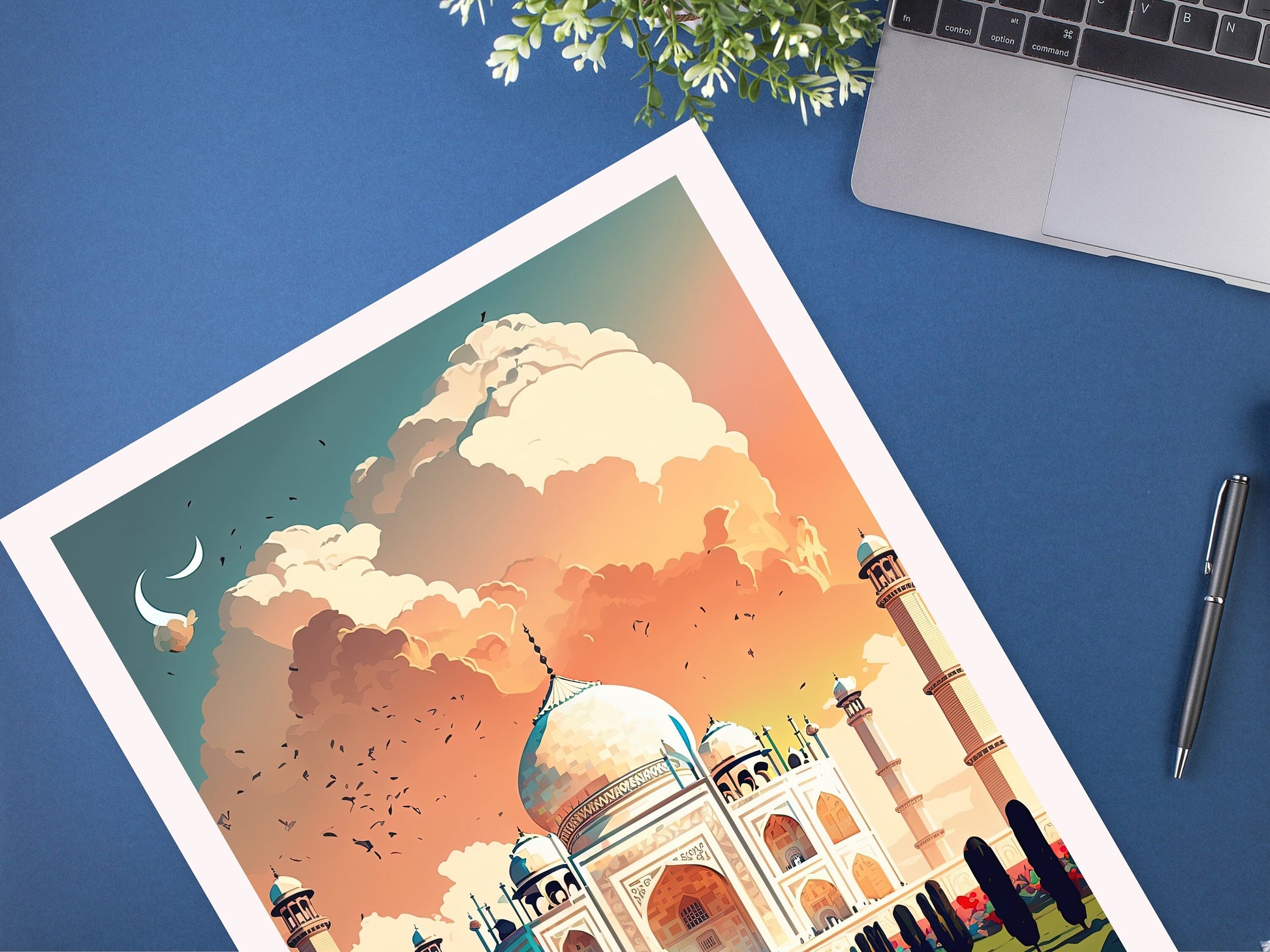 Taj Mahal Travel Print | Taj Mahal Illustration | Taj Mahal Wall Art | India Print | Taj Mahal Print| Taj Mahal India Painting | ID 018