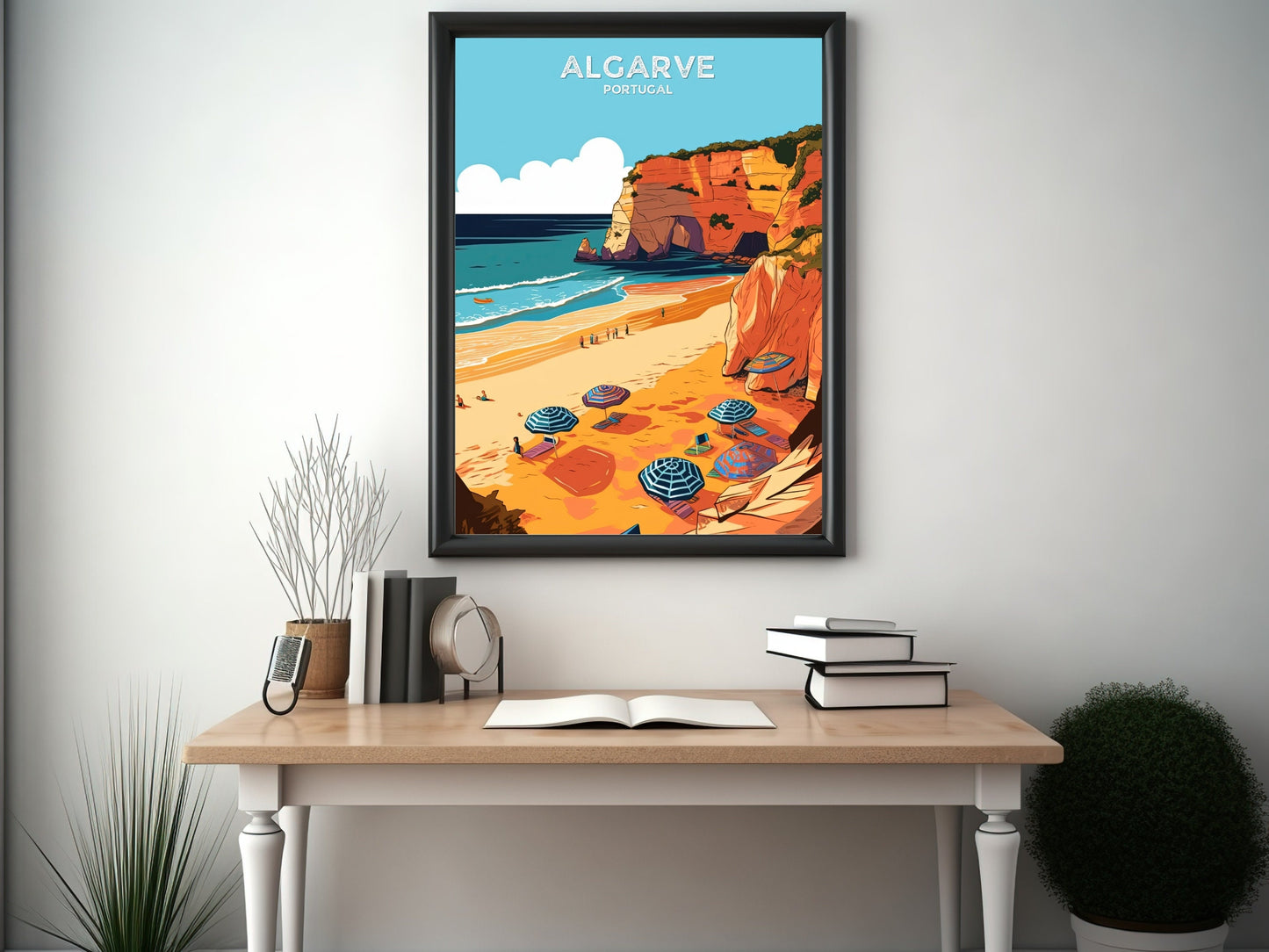 Algarve Travel Print | Algarve Portugal | Algarve Illustration | Algarve beach | Algarve Wall Art | Algarve poster | ID 049