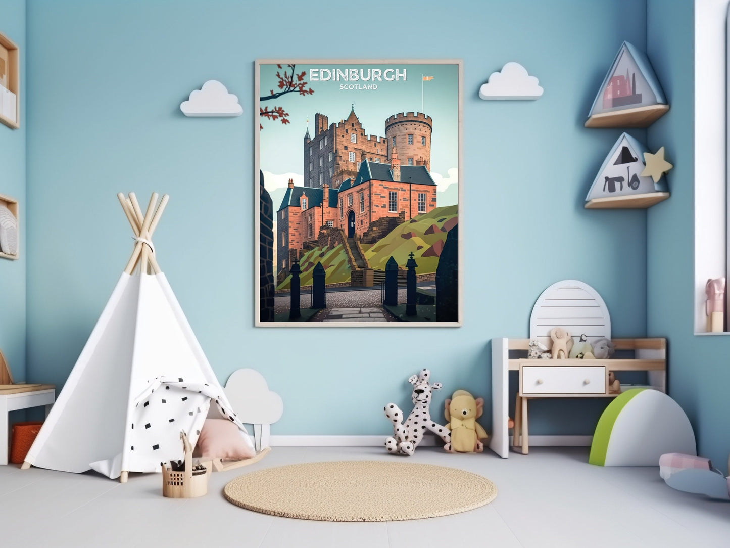 Edinburgh Travel Print | Edinburgh Illustration | Edinburgh Wall Art | Edinburgh Castle Print | Scotland Print | Scotland Poster | ID 041