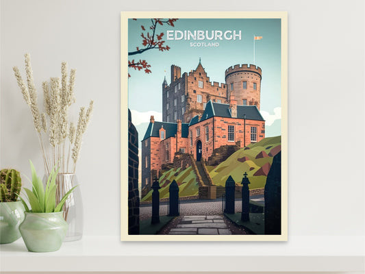 Edinburgh Travel Print | Edinburgh Illustration | Edinburgh Wall Art | Edinburgh Castle Print | Scotland Print | Scotland Poster | ID 041
