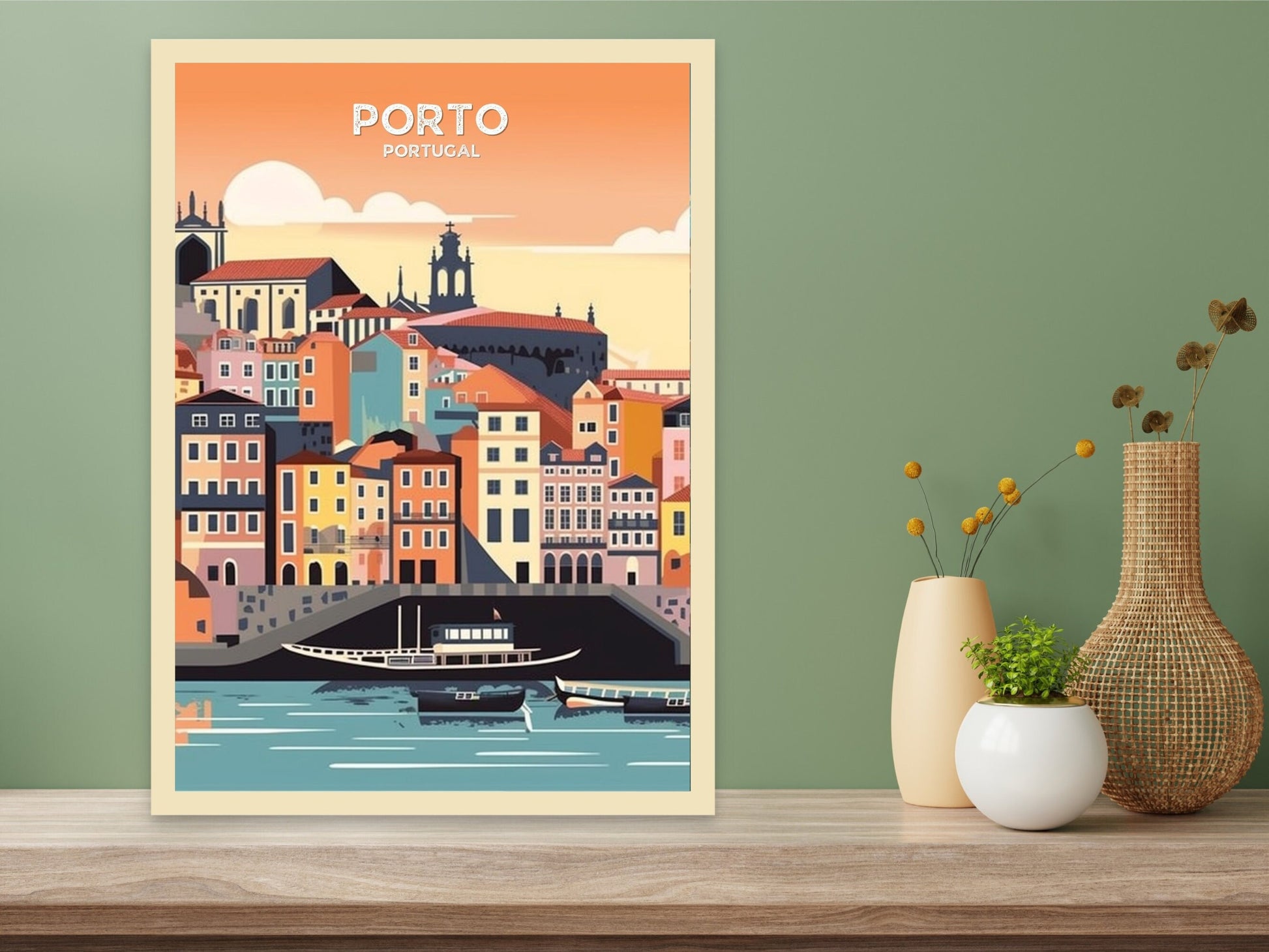 Porto Travel Print | Porto Illustration | Porto Wall Art | Porto Print | Portugal Print | Portugal Home Decor | Porto Poster | ID 044