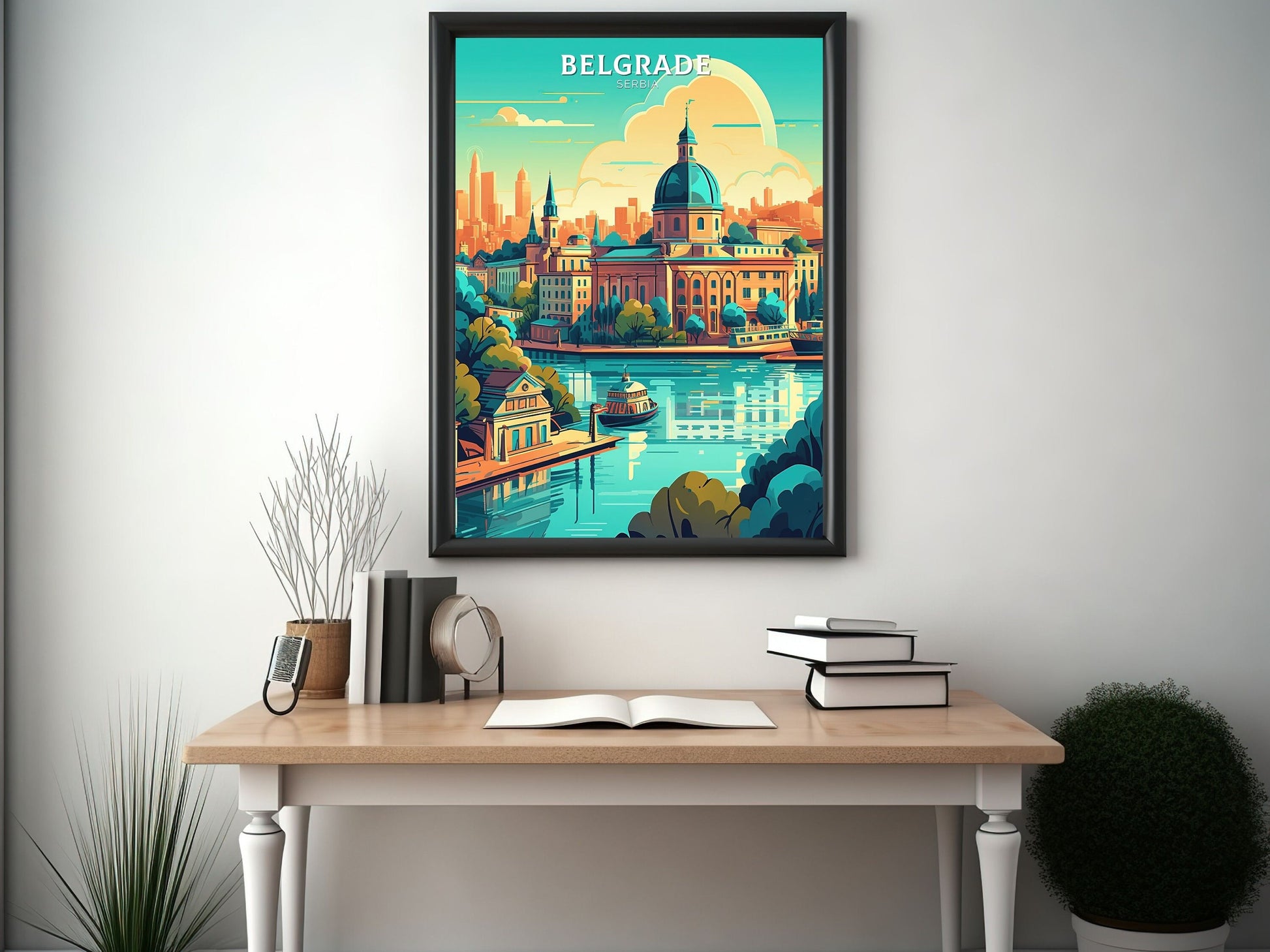 Belgrade Poster | Belgrade Print| Belgrade Illustration | Belgrade Painting | Belgrade Wall Art | Belgrade Minimalist Landscape | ID 070