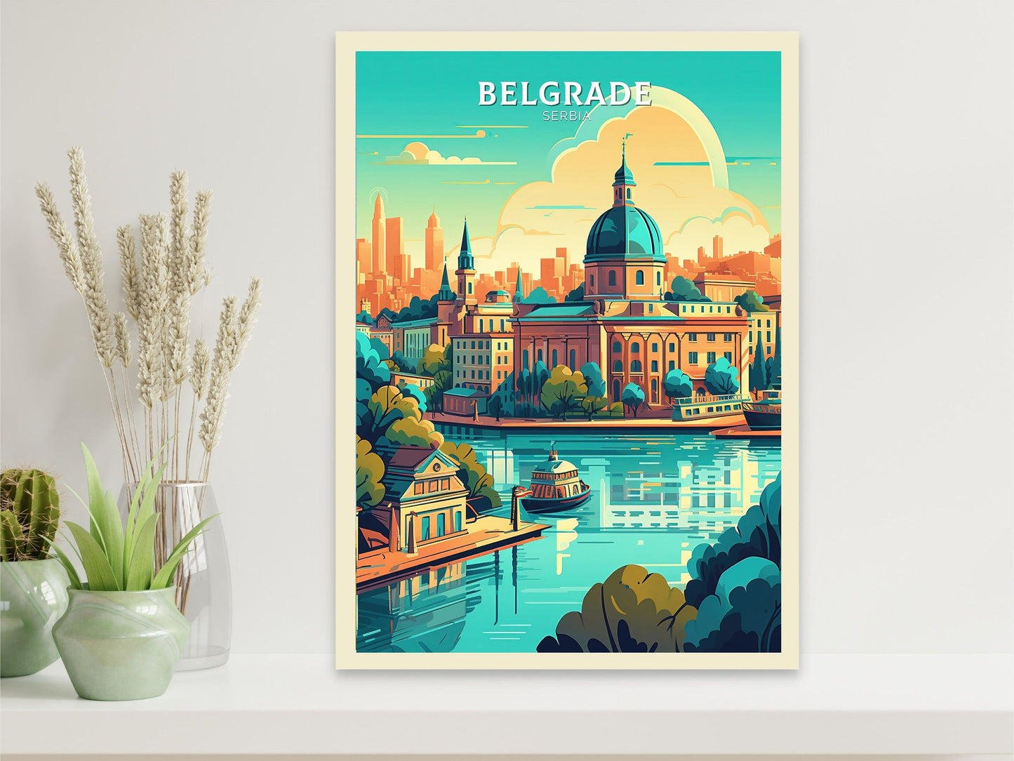 Belgrade Poster | Belgrade Print| Belgrade Illustration | Belgrade Painting | Belgrade Wall Art | Belgrade Minimalist Landscape | ID 070