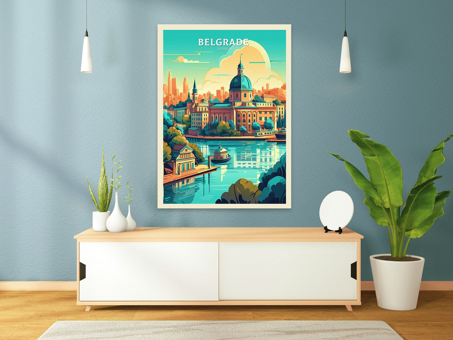 Belgrade Poster | Belgrade Print| Belgrade Illustration | Belgrade Painting | Belgrade Wall Art | Belgrade Minimalist Landscape | ID 070