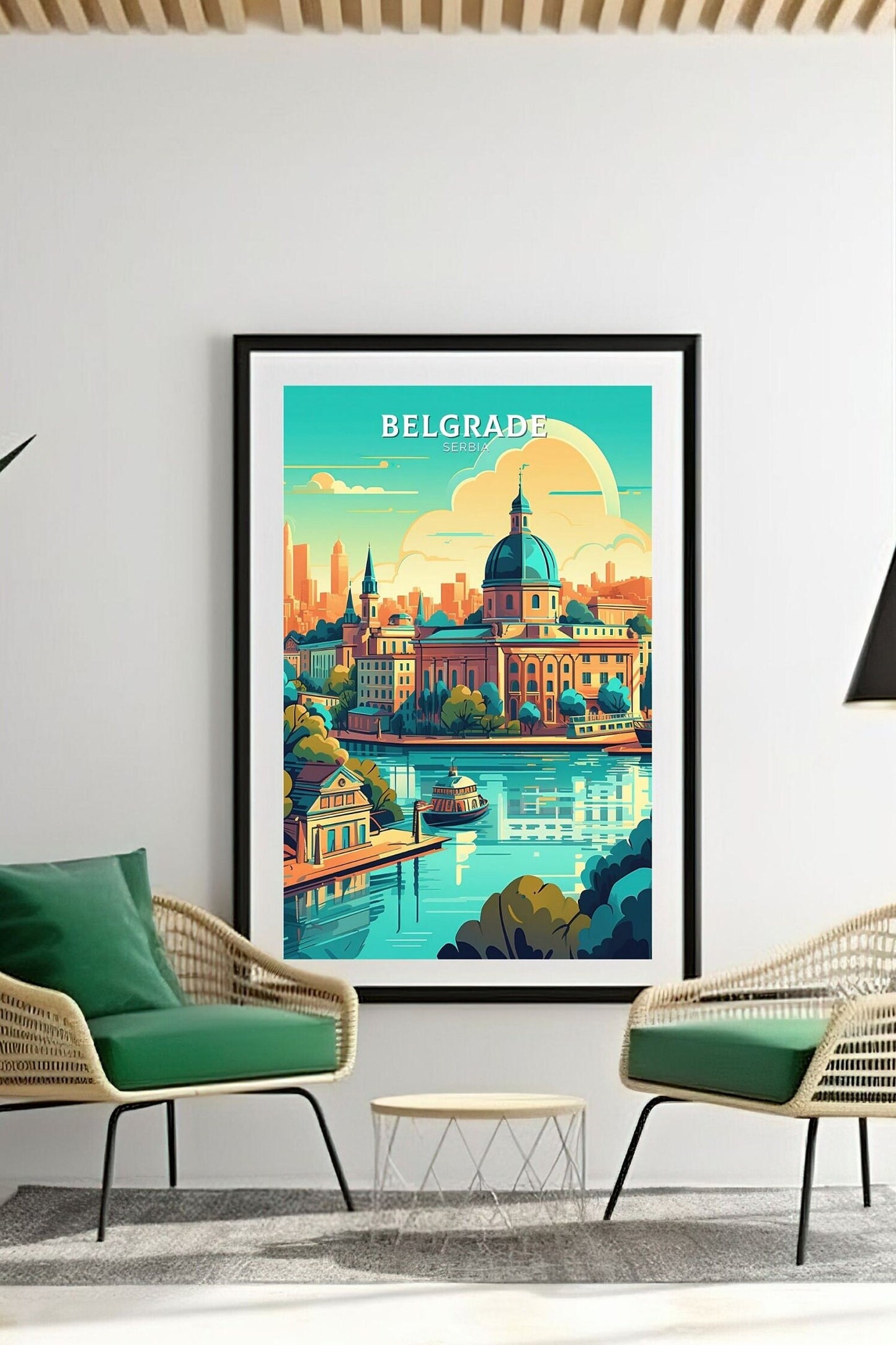 Belgrade Poster | Belgrade Print| Belgrade Illustration | Belgrade Painting | Belgrade Wall Art | Belgrade Minimalist Landscape | ID 070