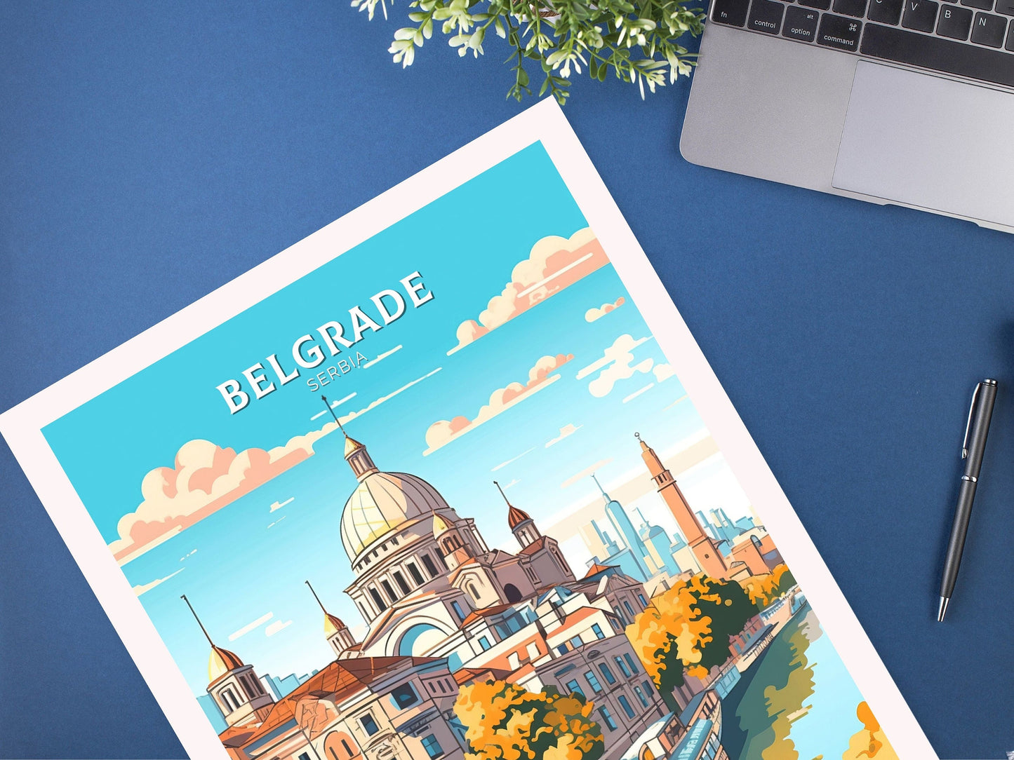 Belgrade Print | Belgrade Poster| Belgrade Illustration | Belgrade Painting | Belgrade Wall Art | Belgrade Minimalist Landscape | ID 071