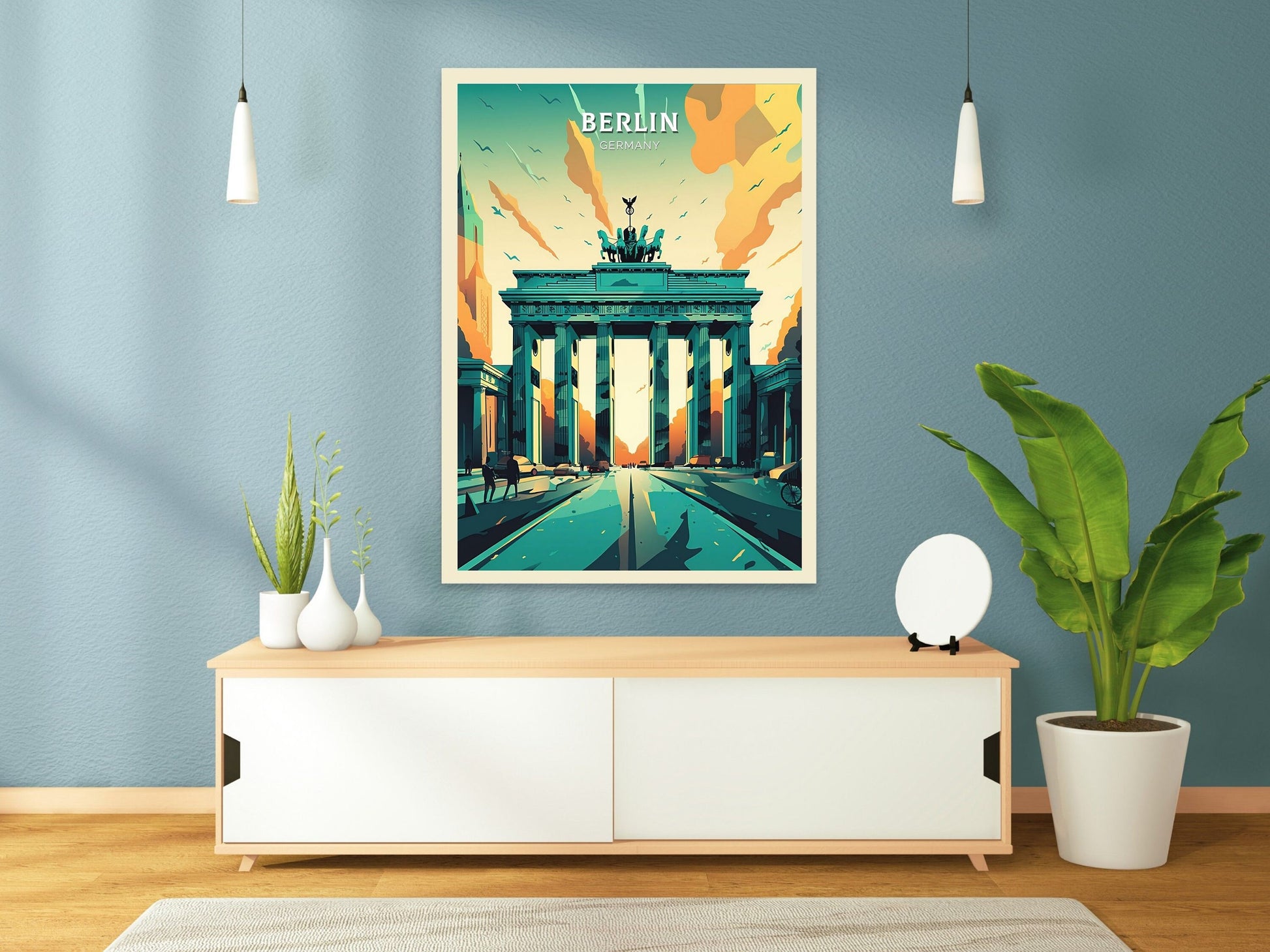 Berlin Poster | Berlin Illustration | Berlin Wall Art | The Brandenburg Gate | Berlin Print | Germany Poster Design | Berlin Poster | ID 072