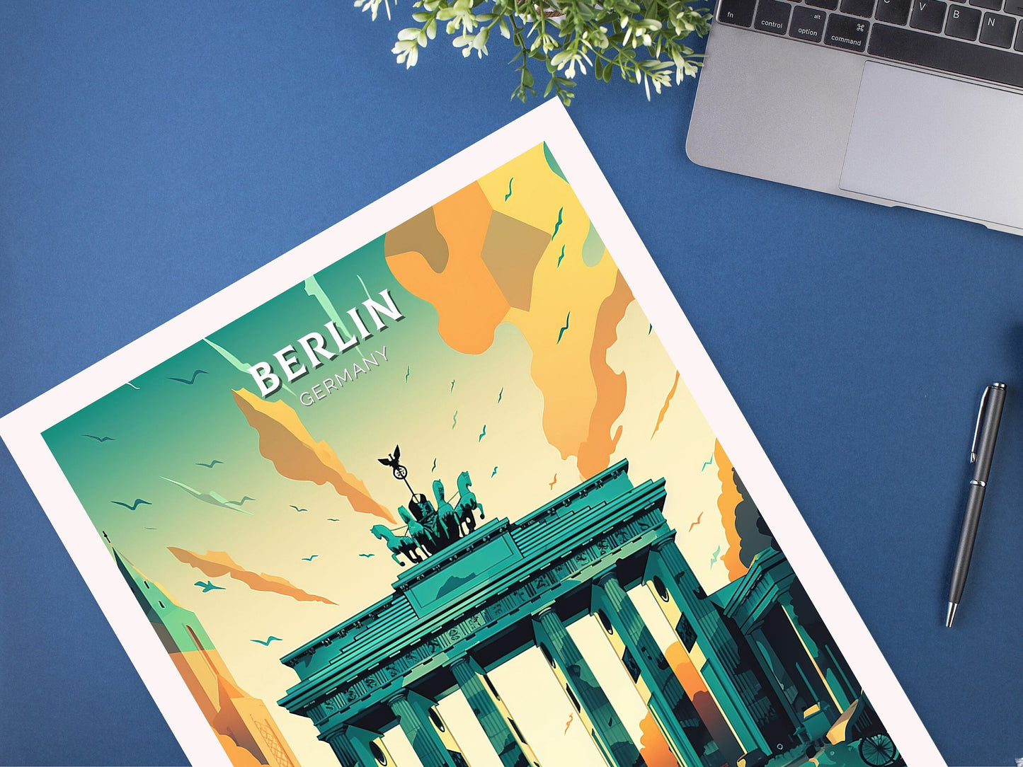 Berlin Poster | Berlin Illustration | Berlin Wall Art | The Brandenburg Gate | Berlin Print | Germany Poster Design | Berlin Poster | ID 072