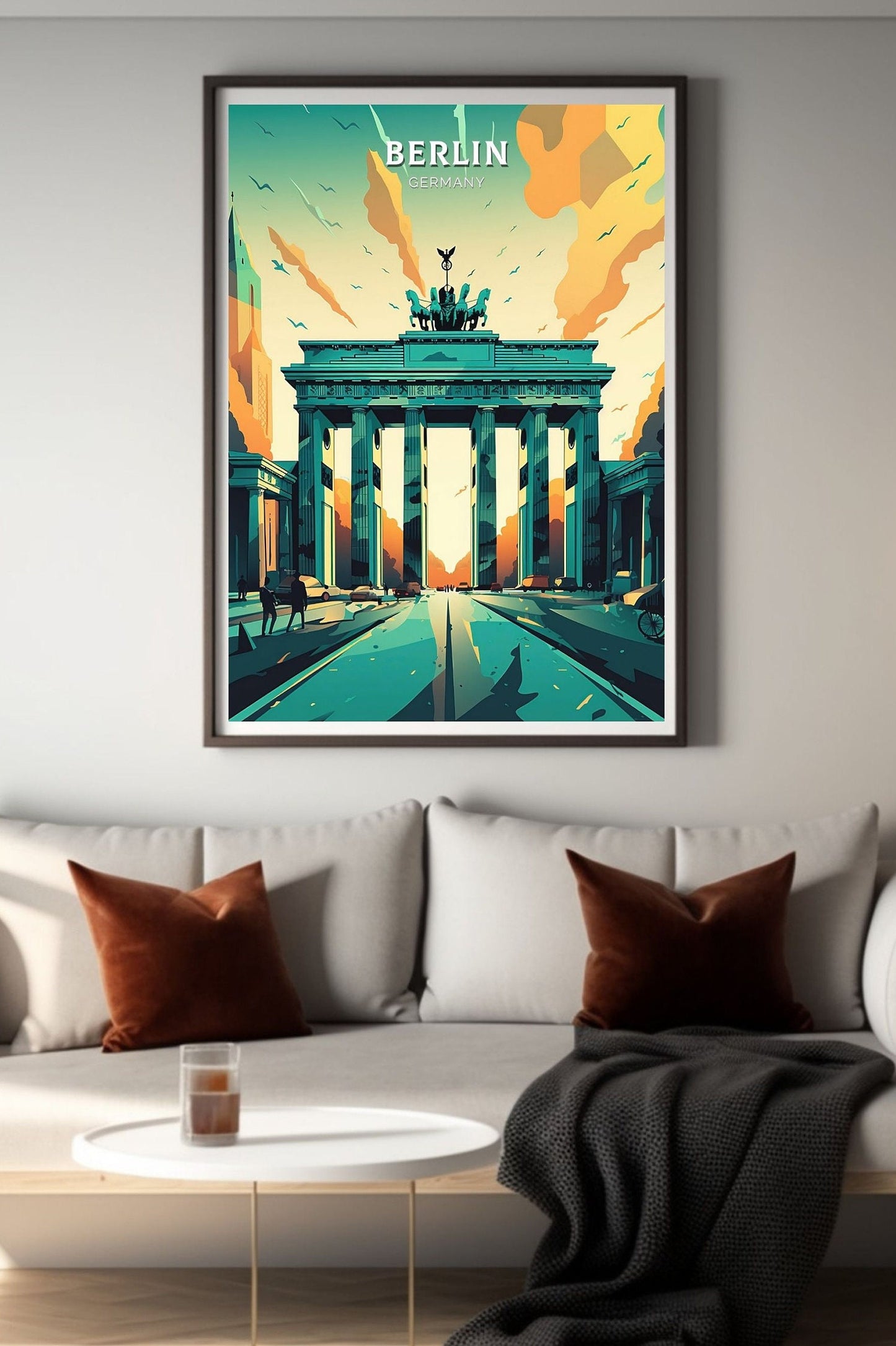 Berlin Poster | Berlin Illustration | Berlin Wall Art | The Brandenburg Gate | Berlin Print | Germany Poster Design | Berlin Poster | ID 072