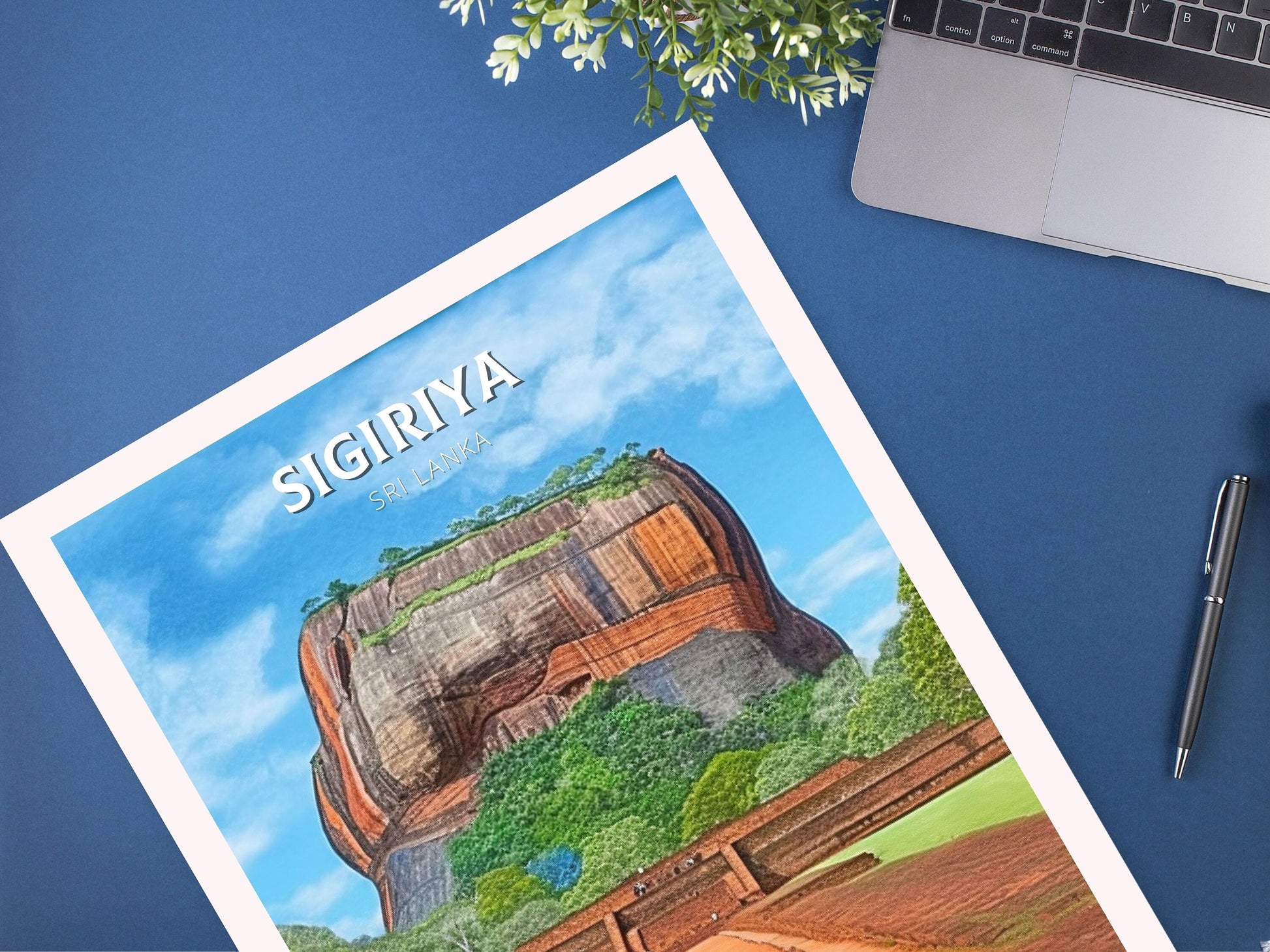 Sigiriya Travel Print | Sigiriya Rock Illustration | Sigiriya Wall Art | Sri Lanka Print | Sigiriya Print| Sri Lanka Painting | ID 019