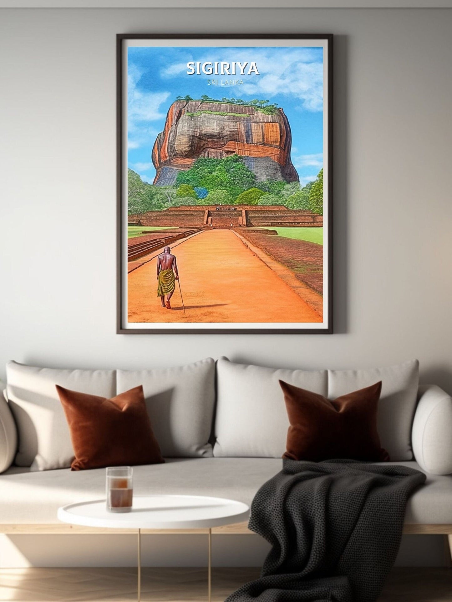 Sigiriya Travel Print | Sigiriya Rock Illustration | Sigiriya Wall Art | Sri Lanka Print | Sigiriya Print| Sri Lanka Painting | ID 019