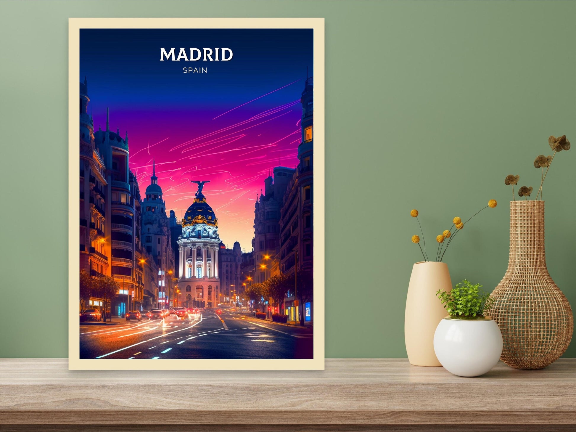 Madrid Travel Print | Madrid Illustration | Madrid Wall Art | Spain Print | Madrid Print| Madrid Spain Painting | ID 076