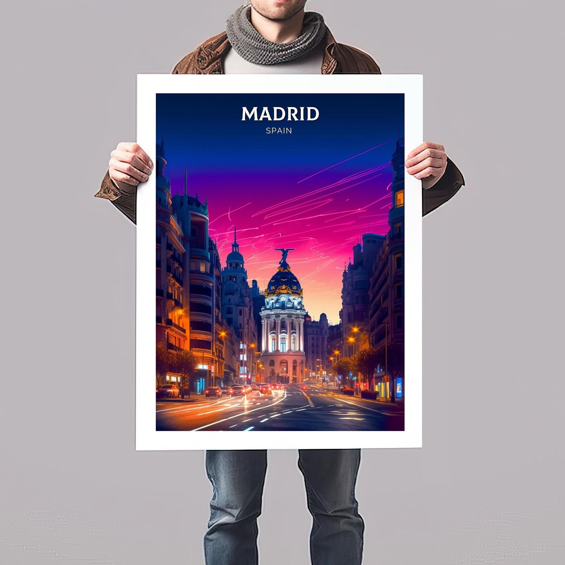 Madrid Travel Print | Madrid Illustration | Madrid Wall Art | Spain Print | Madrid Print| Madrid Spain Painting | ID 076