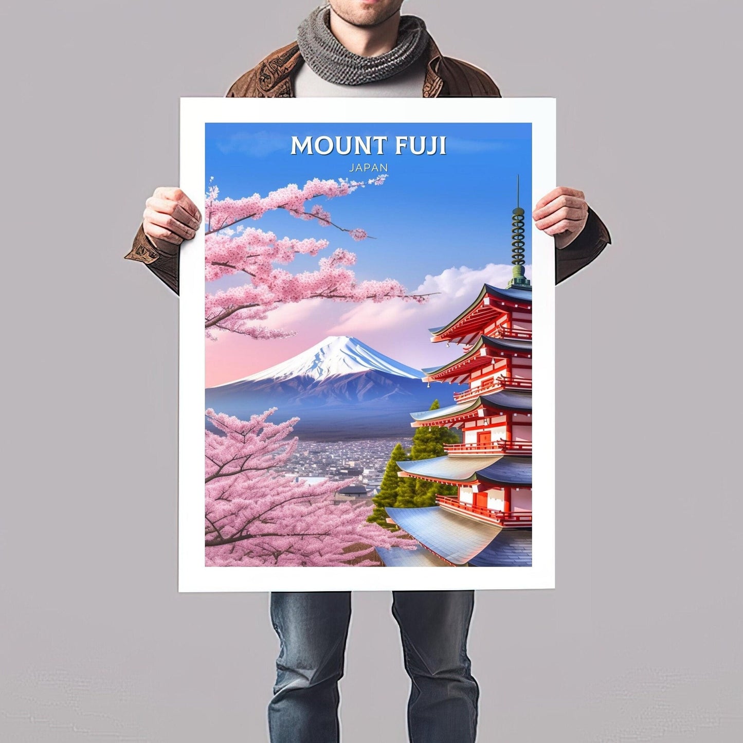 Mount Fuji Print | Mount Fuji Illustration | Japan Poster | Japan Print | Mount Fuji Poster | Mount Fuji Wall Art | ID 077