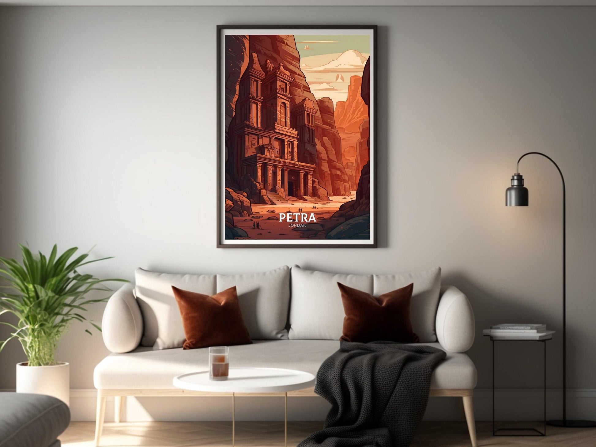 Petra Print | Petra Illustration | Petra Poster | Jordan Print | Jordan Poster | Jordan Wall Art | Petra Travel Poster | ID 078