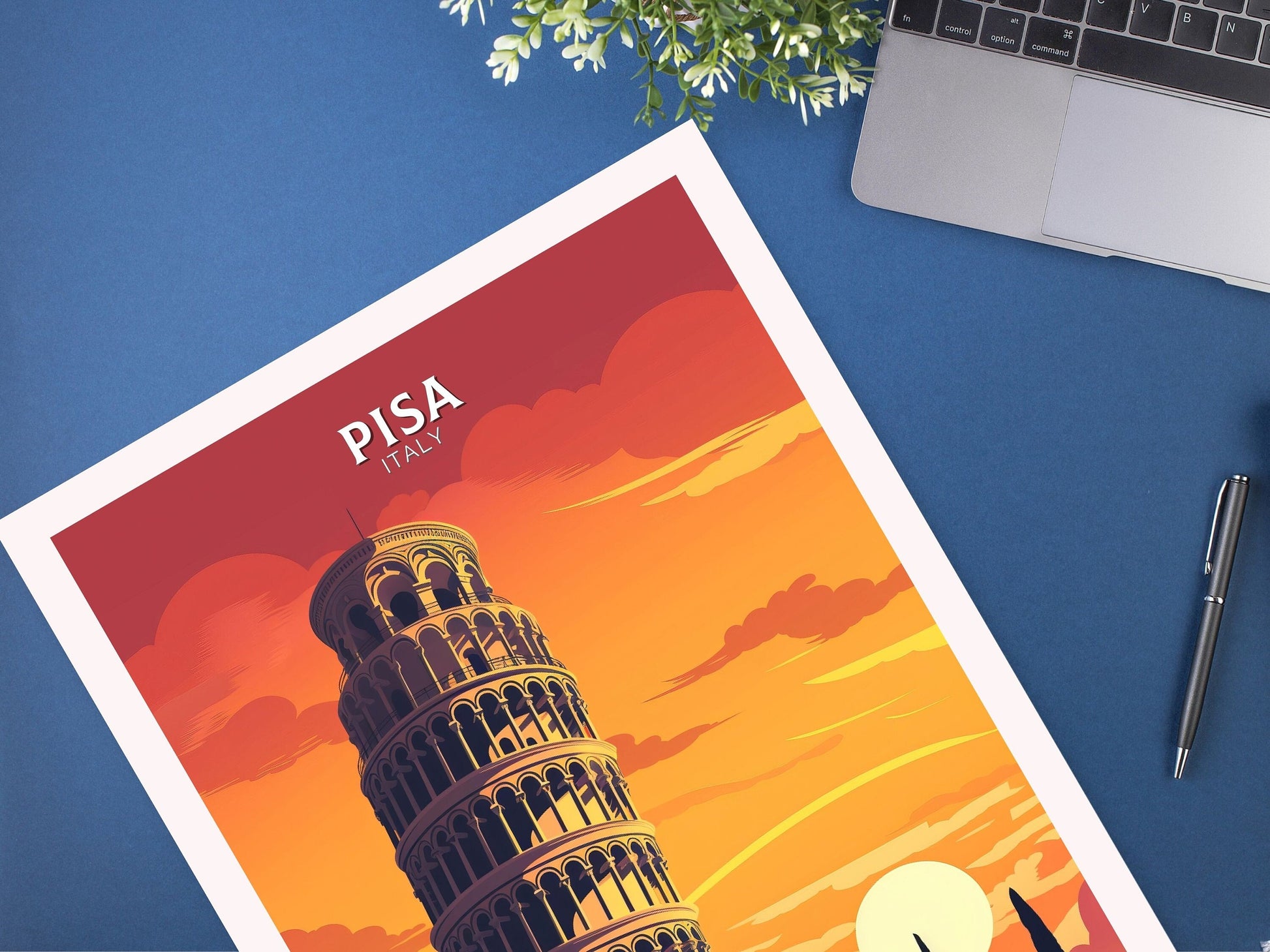 Pisa Poster | Pisa Tower Print | Leaning Tower of Pisa | Pisa Illustration | Pisa Italy | Tower Poster | Pisa Wall Art | Home Décor | ID 079