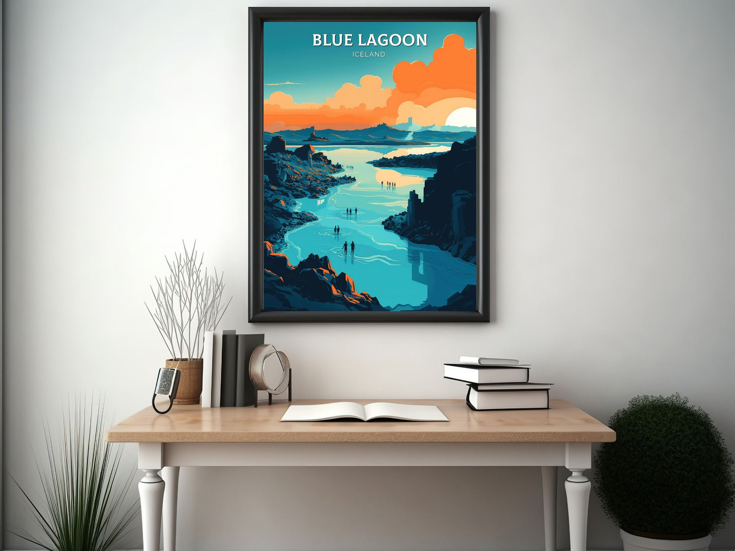 Blue Lagoon Poster | Blue Lagoon Print | Blue Lagoon Iceland Artwork | Blue Lagoon Illustration | Blue Lagoon Wall Art | Home Decor ID 080