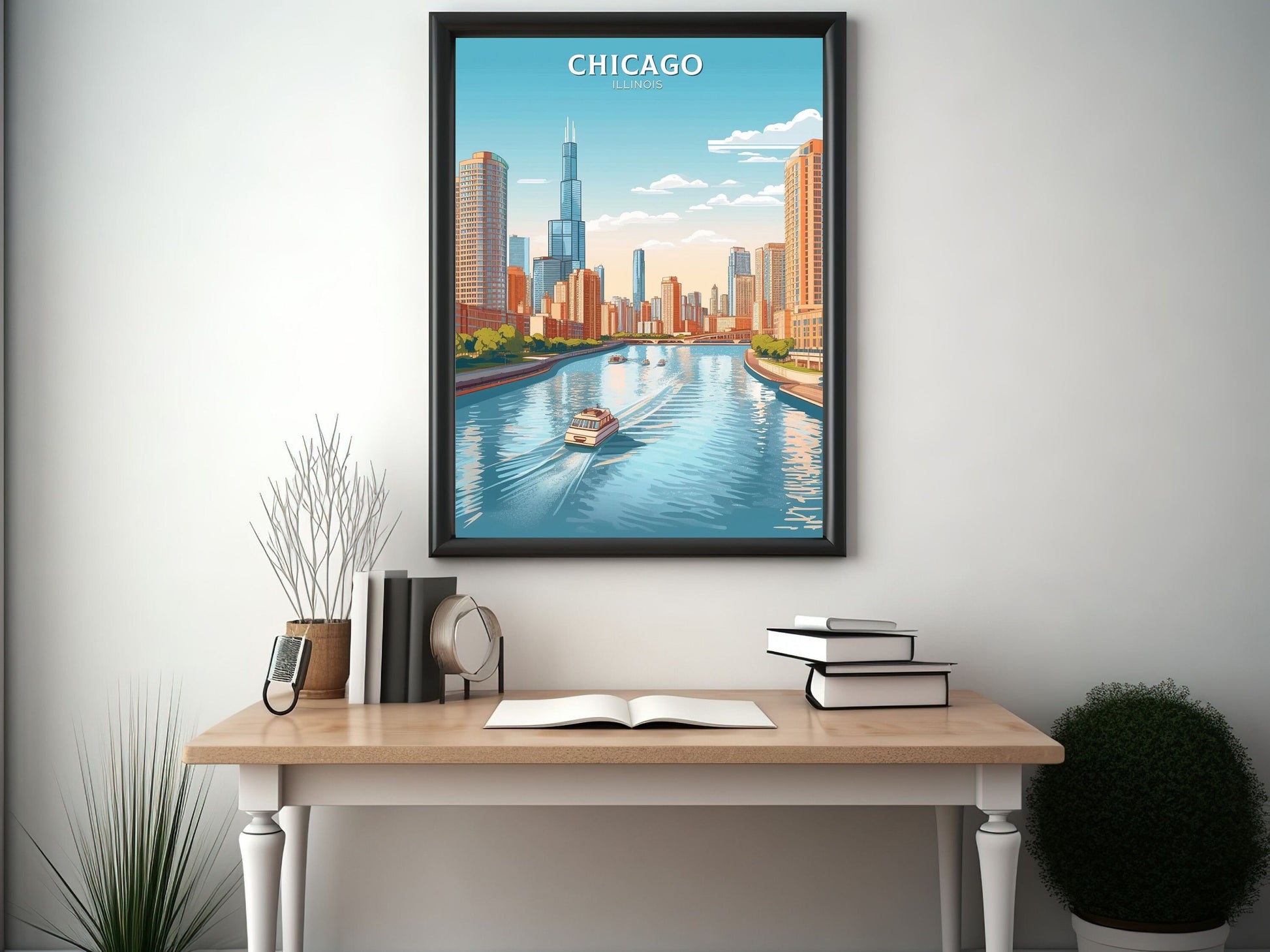 Chicago Poster | Chicago Print | Chicago Illustration | Chicago Illinois | Chicago Artwork | Chicago Wall Art | USA Home Decor | ID 082