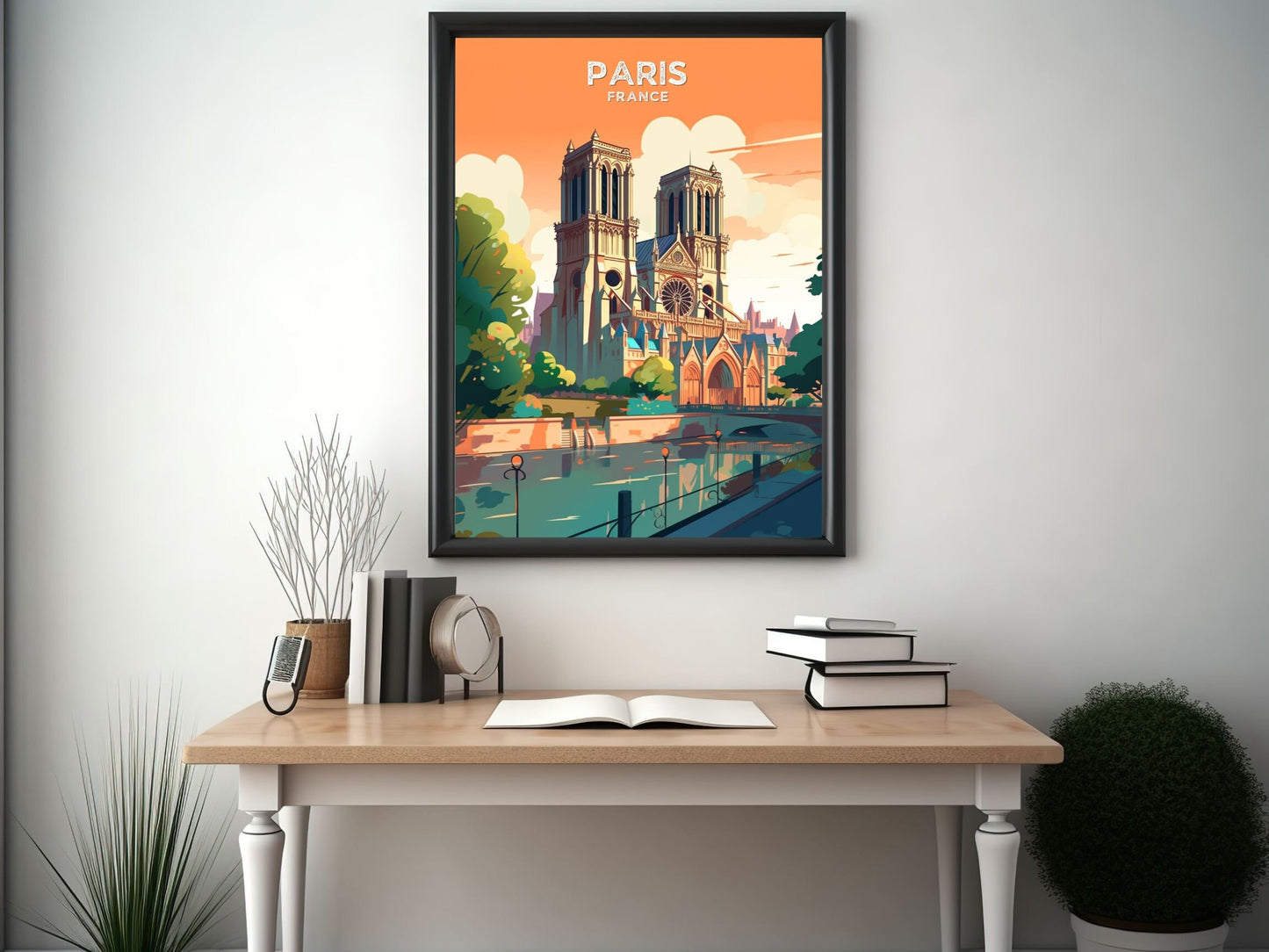 Paris Travel Print | Paris Illustration | Paris Wall Art | France Print | Paris Print | Paris France Print Painting | Notre Dame | ID 052