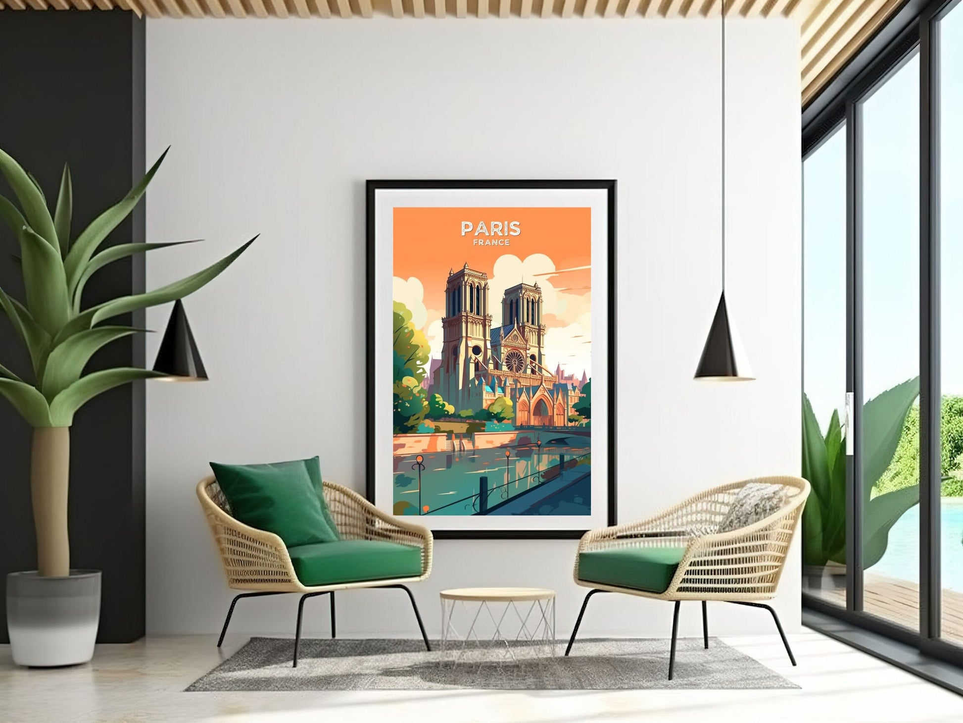 Paris Travel Print | Paris Illustration | Paris Wall Art | France Print | Paris Print | Paris France Print Painting | Notre Dame | ID 052